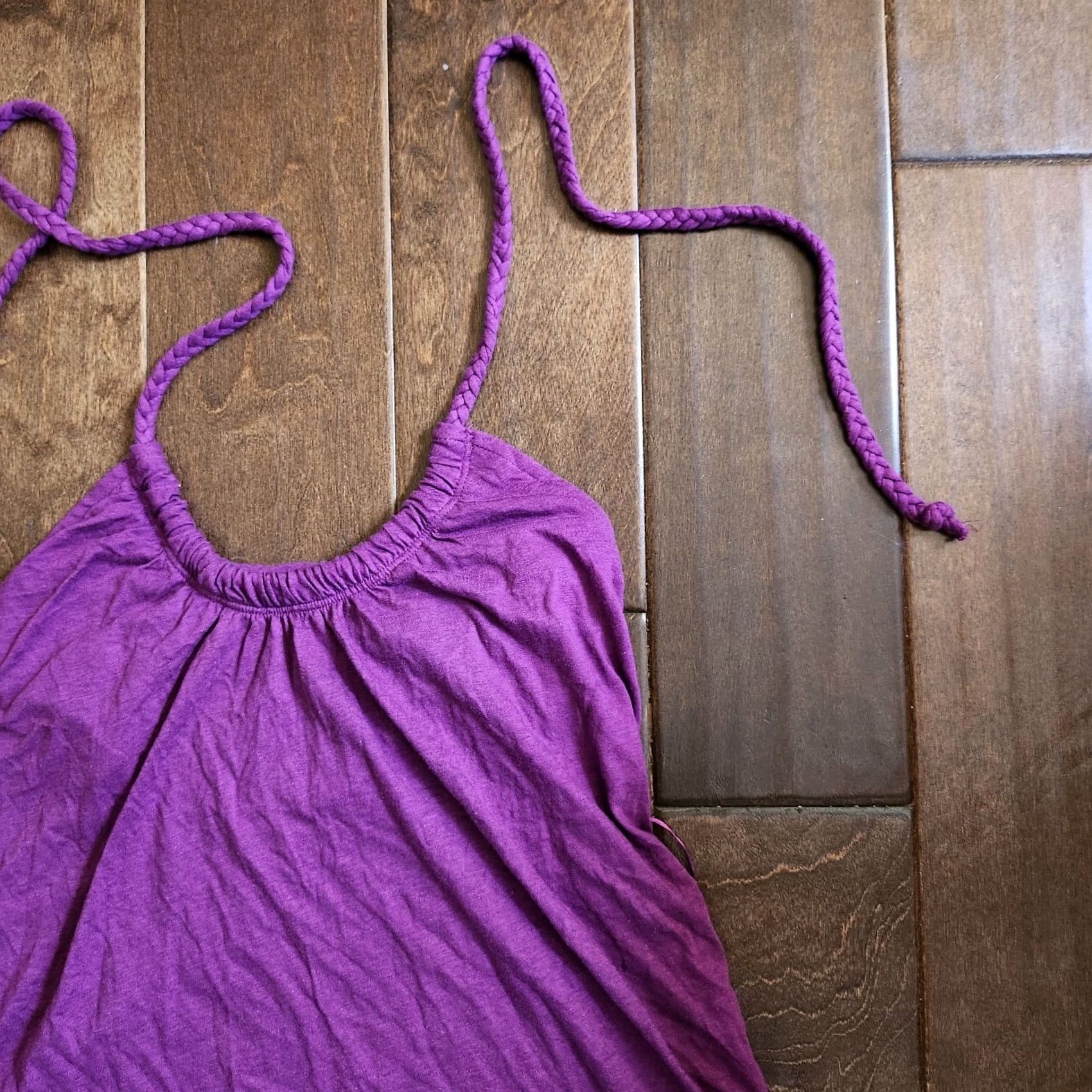 American Eagle Outfitters American Eagle Outfitters Tank Women S/P Purple Tie Halter Top Sleeveless Solid Basic Summer Casual Party/Cocktail Travel Machine Washable Comfort Fit Size S / US 4 / IT 40 - 4 Thumbnail