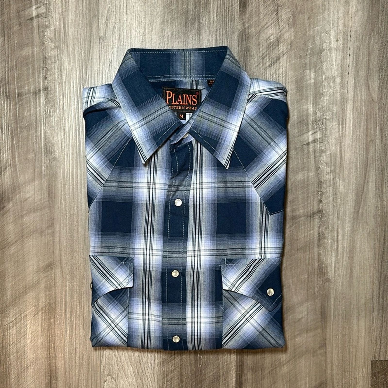1 Plains Western Wear Long Sleeve Pearl Snap Button Medium Grailed
