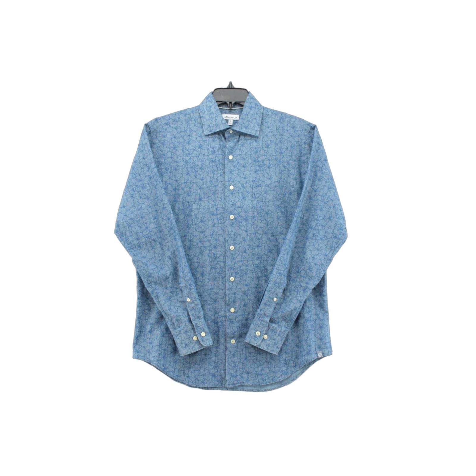 Peter Millar Peter Millar Shirt Men's Medium Blue Floral Long Sleeve Hawiian Vacation Luau Size US M / EU 48-50 / 2 - 1 Thumbnail