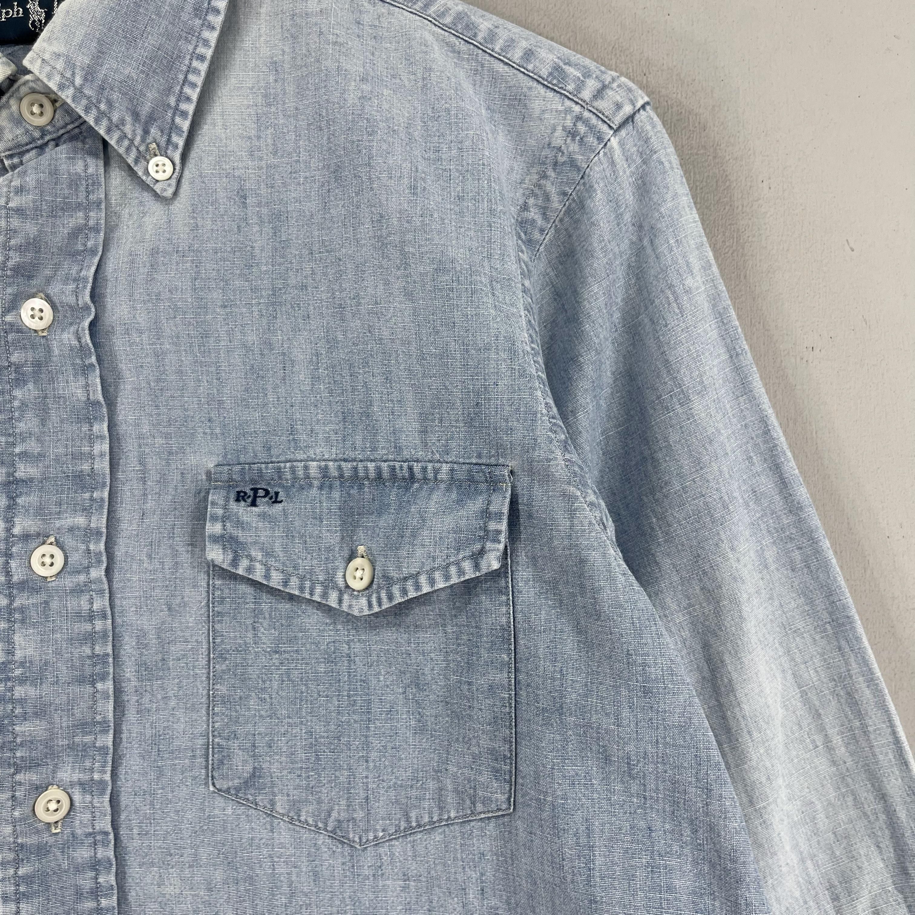 Polo Ralph Lauren × Vintage Vintage POLO RALPH LAUREN Button Up Denim Worker Shirt Size US M / EU 48-50 / 2 - 3 Thumbnail