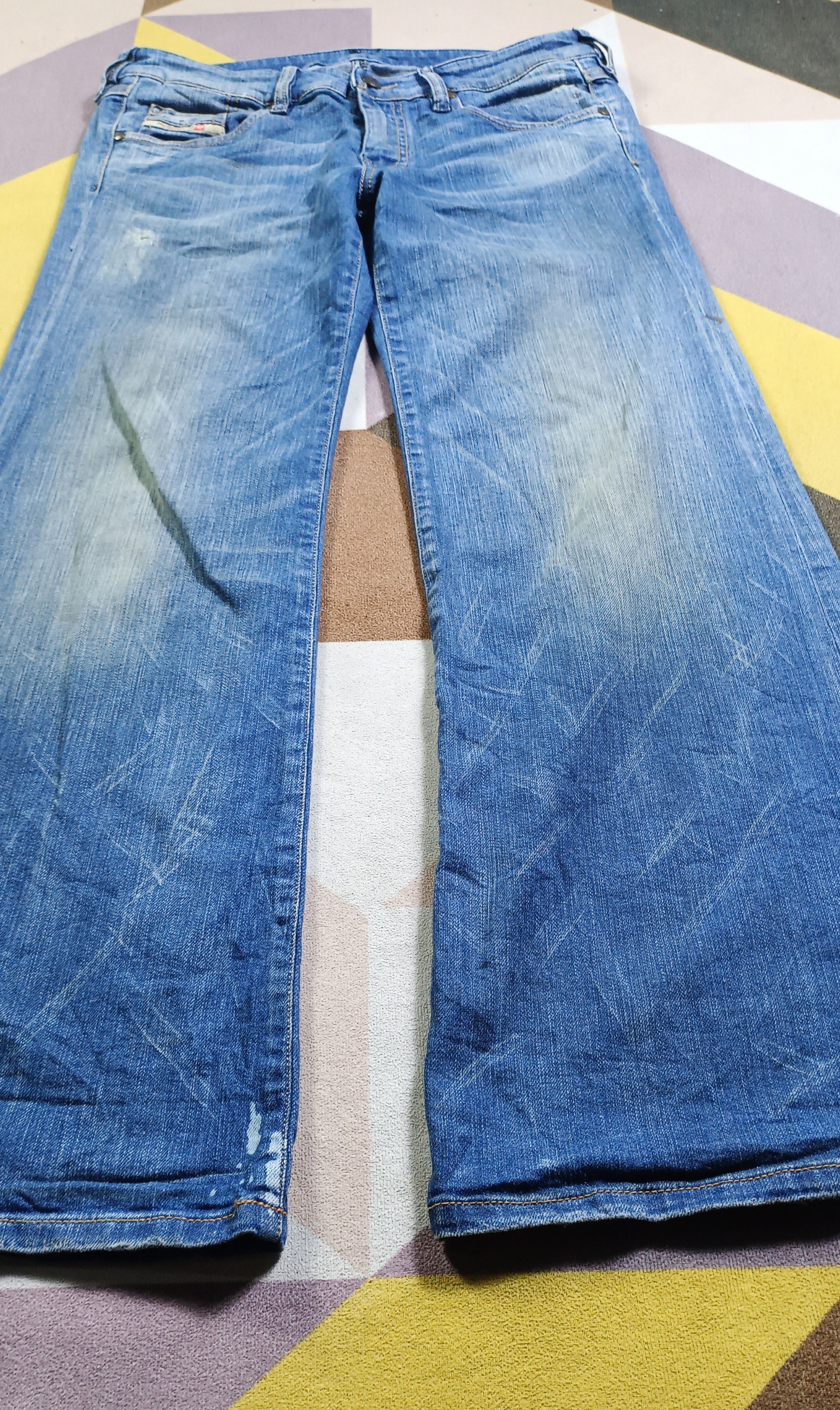 Diesel Vintage Super Flare🔥Diesel YBO Flare Distressed Denim Size US 31 - 6 Thumbnail