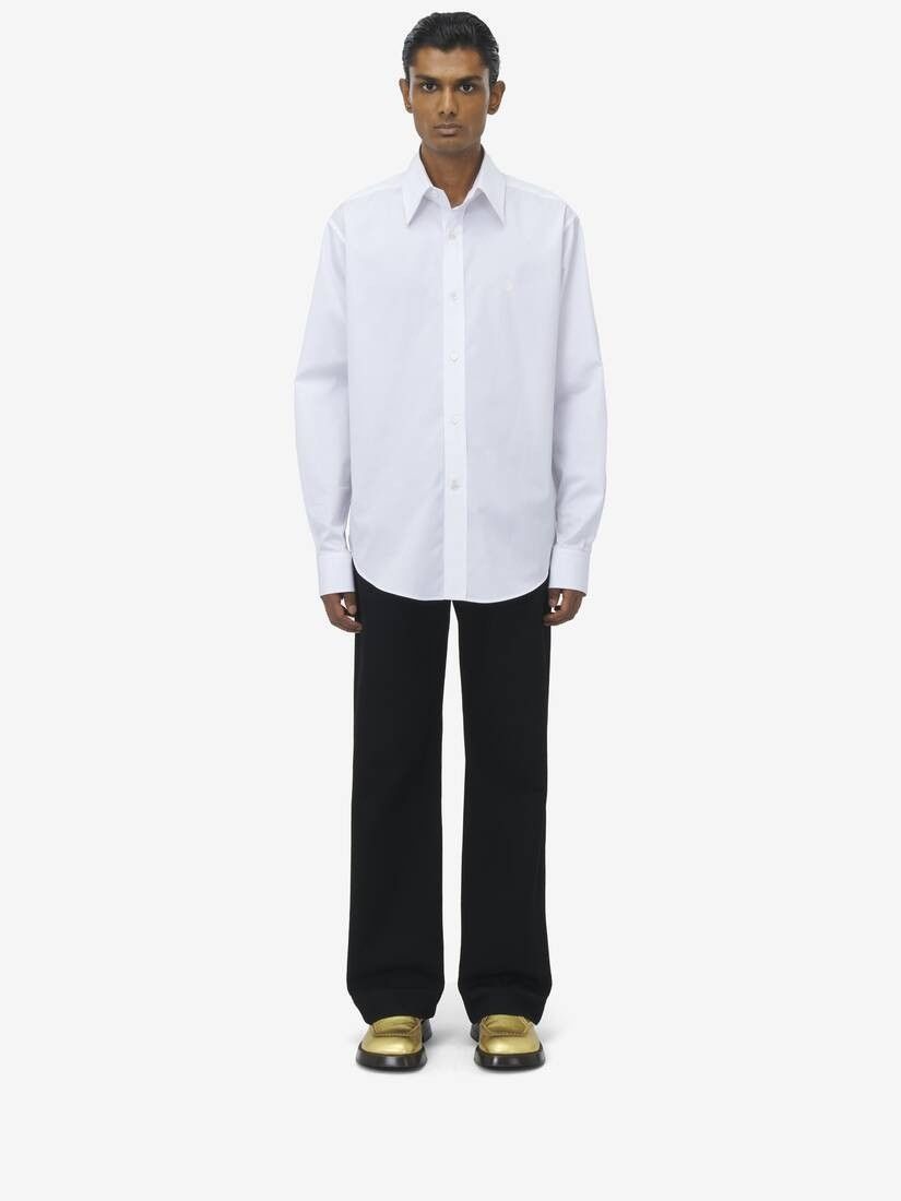 Alexander McQueen o1srvl11e0226 Skull Shirt In White Size US M / EU 48-50 / 2 - 3 Thumbnail
