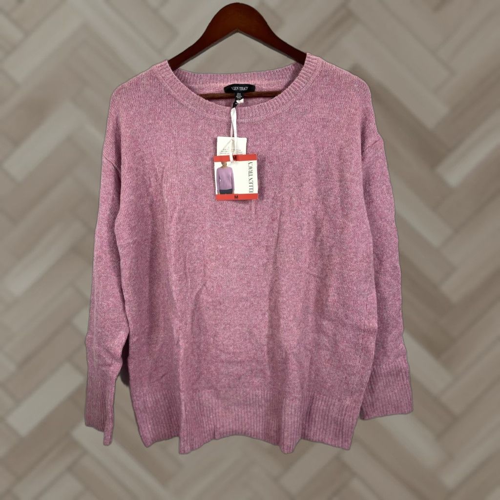 Ellen Tracy NWT Ellen Tracy Pink Round Neck Pullover Sweater M Women Cable-Knit Knit Cotton Blend Long Sleeve Pullover Size M / US 6-8 / IT 42-44 - 1 Thumbnail
