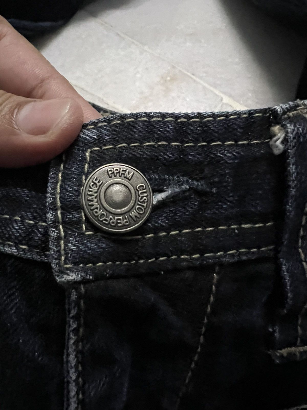 Japanese Brand PPFM DOUBLE WAIST RARE JEANS Size US 33 - 18 Thumbnail