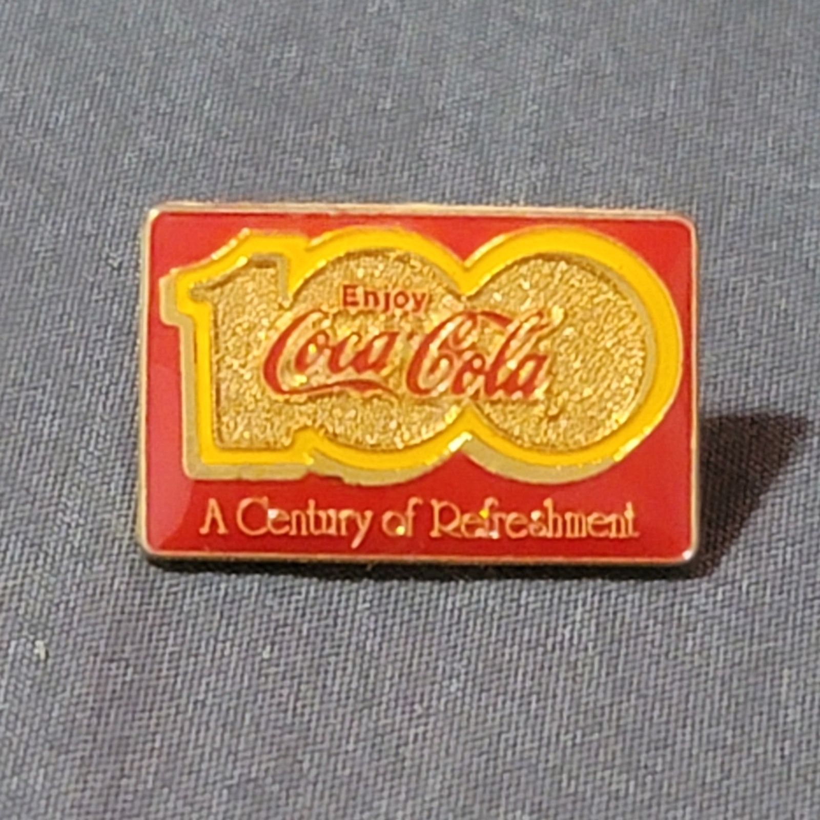 Coca Cola Vtg Coca-Cola 100th Anniversary Lapel Pin Size ONE SIZE - 1 Thumbnail