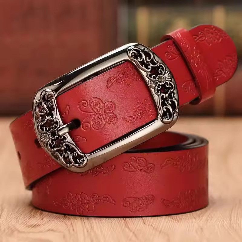 Cowboy Equipment 110 cm cow Leather American Western Floral Belt Size ONE SIZE - 3 Thumbnail