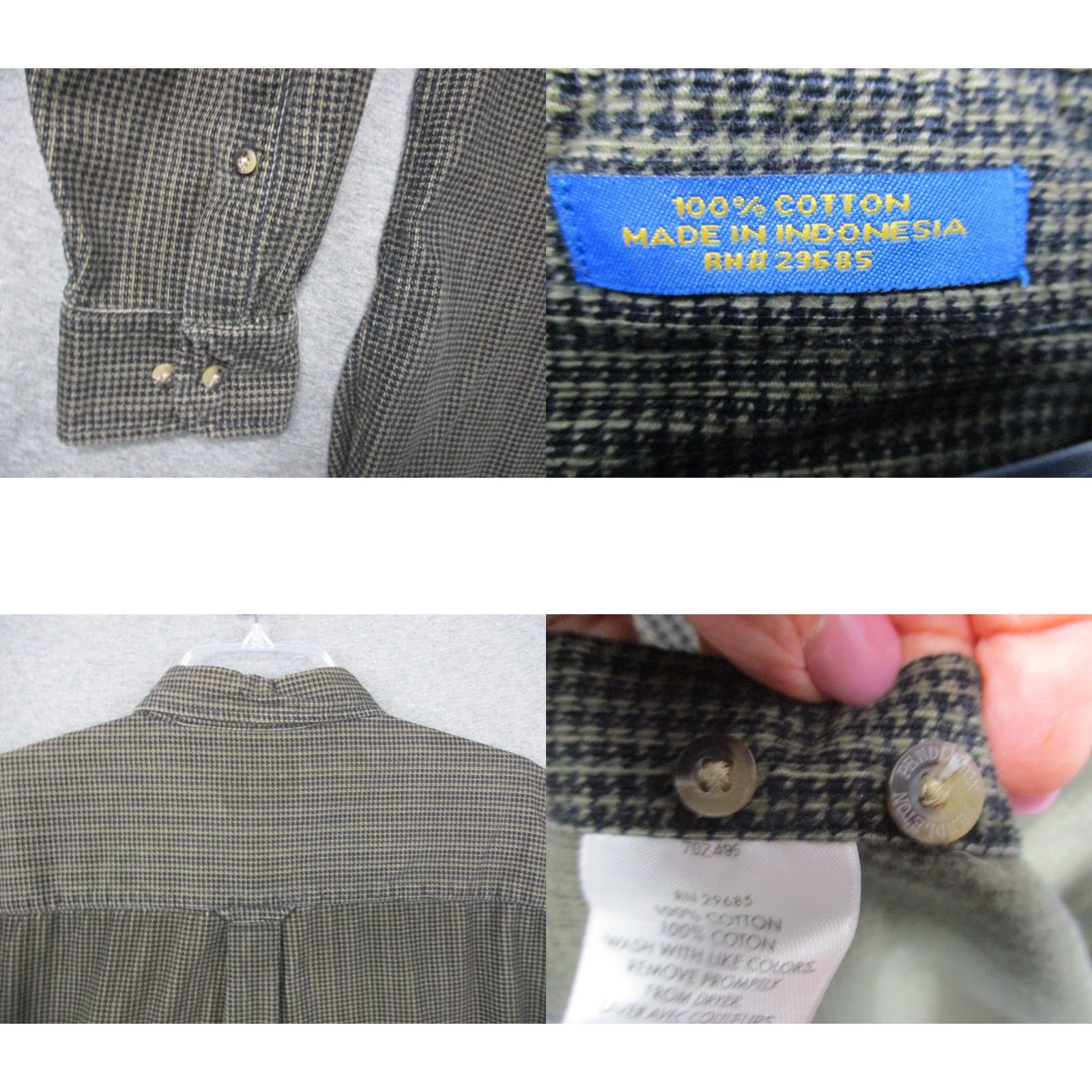 Pendleton Pendleton Shirt Men’s Large Houndstooth Plaid Brown Cotton Button-Up Casual Shirt Mens Size US L / EU 52-54 / 3 - 8 Thumbnail