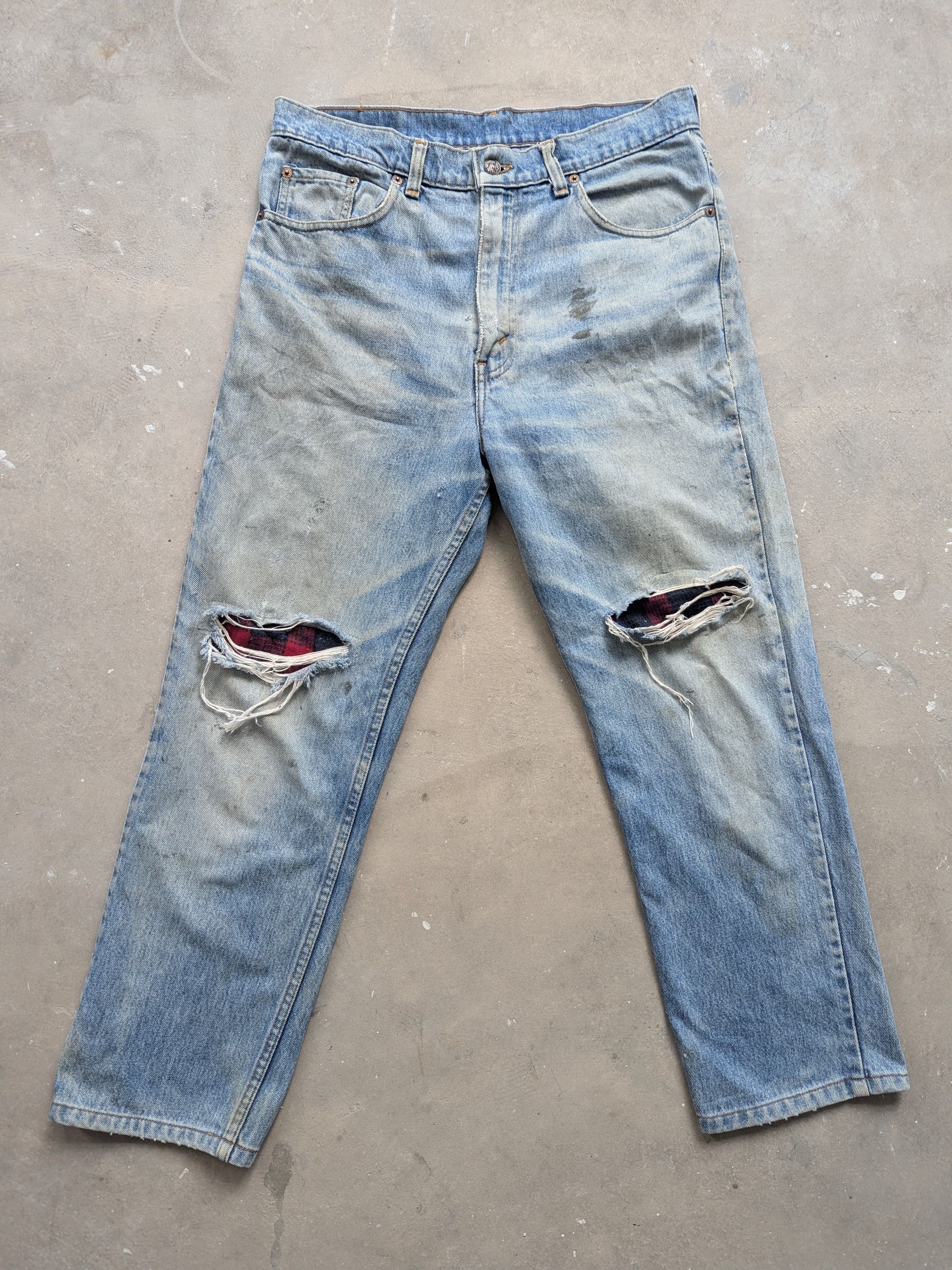 Vintage Levis Denim Distressed Custom Patchwork Punk Style