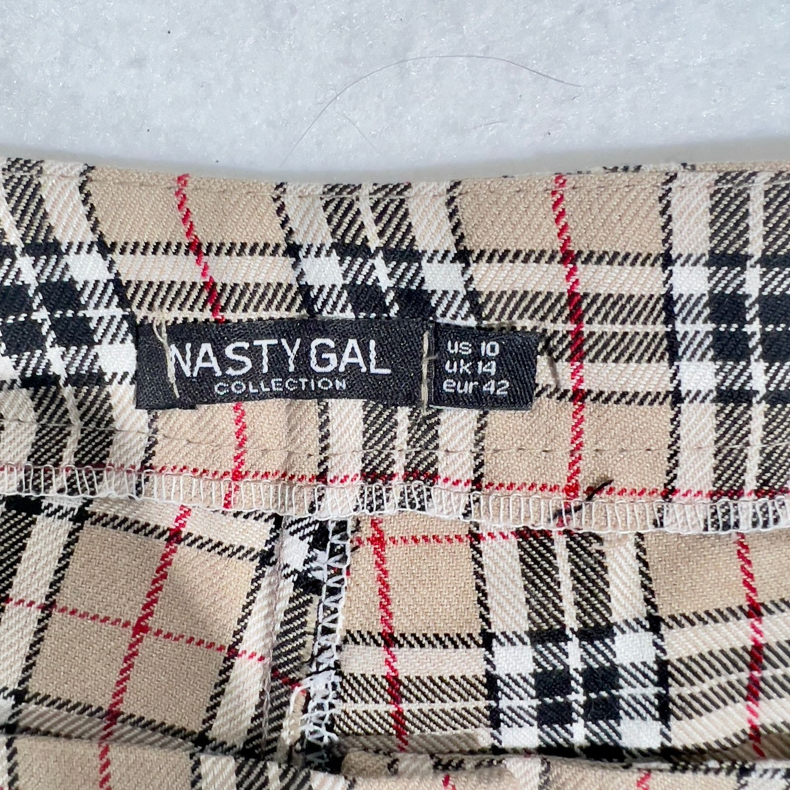 Nasty Gal Nasty Gal Collection Pant Woman 10 Tan Black Red Check Cuff Size 30" / US 8 / IT 44 - 2 Thumbnail