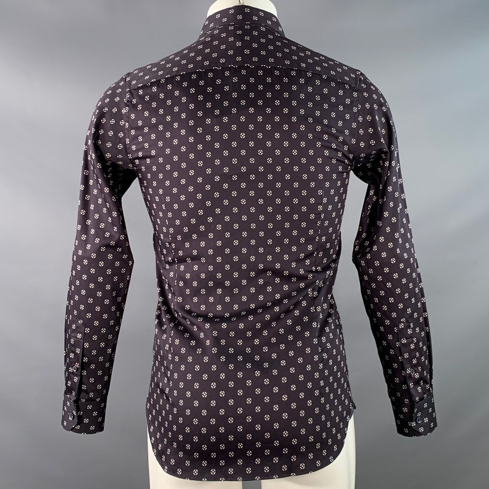 Ted Baker Fille Navy White Circles Cotton Spread Collar Long Sleeve Size US XS / EU 42 / 0 - 4 Thumbnail