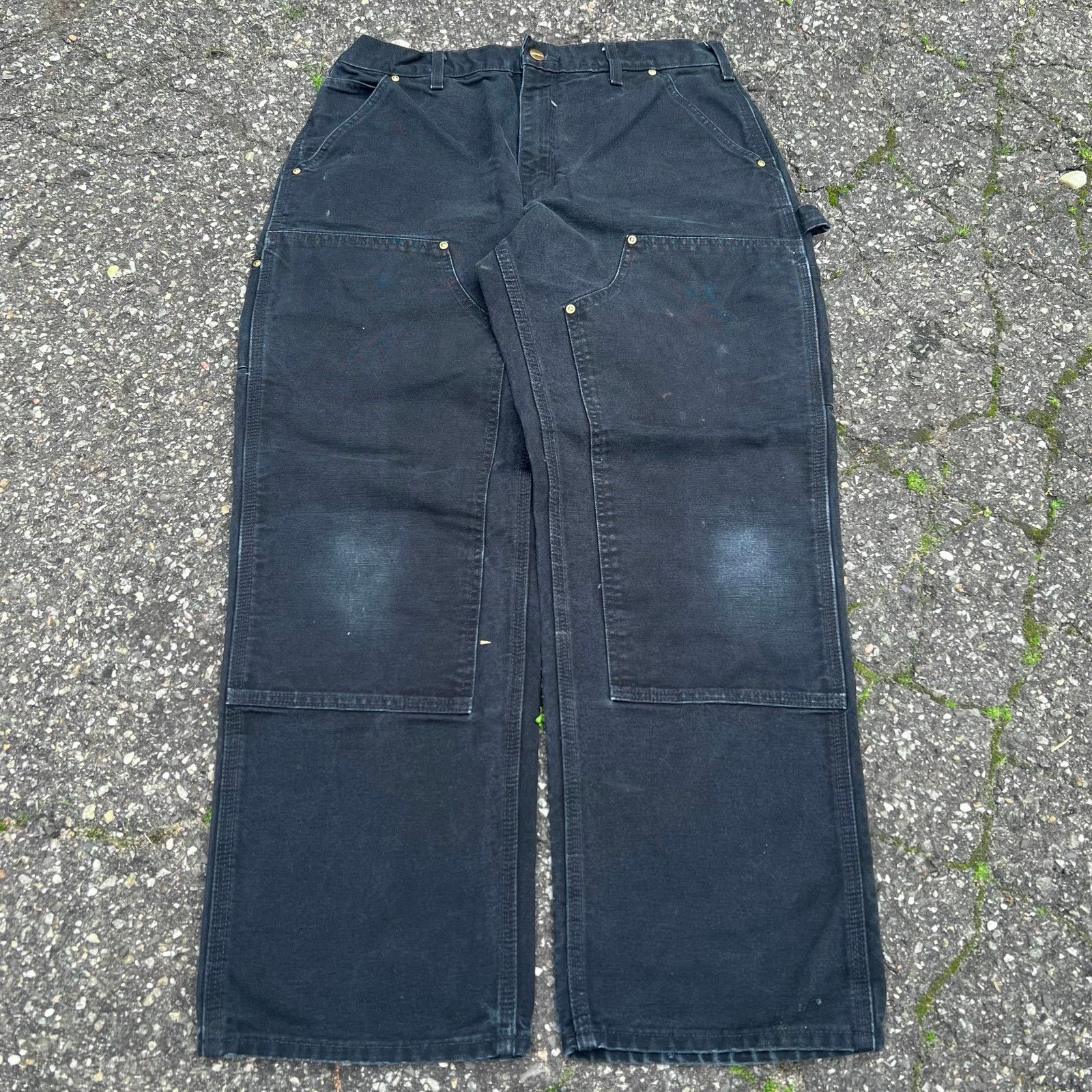 Carhartt × Vintage Vintage carhartt black double knee work wear carpenter pants Size US 32 / EU 48 - 1 Thumbnail