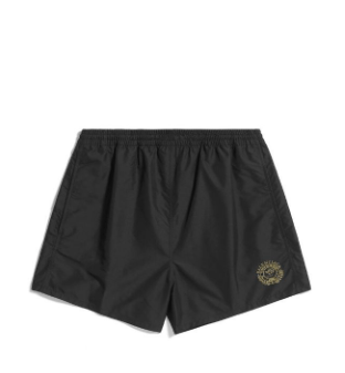 image of Balenciaga O1In1G0324 Swim Short In Black/gold, Men's
