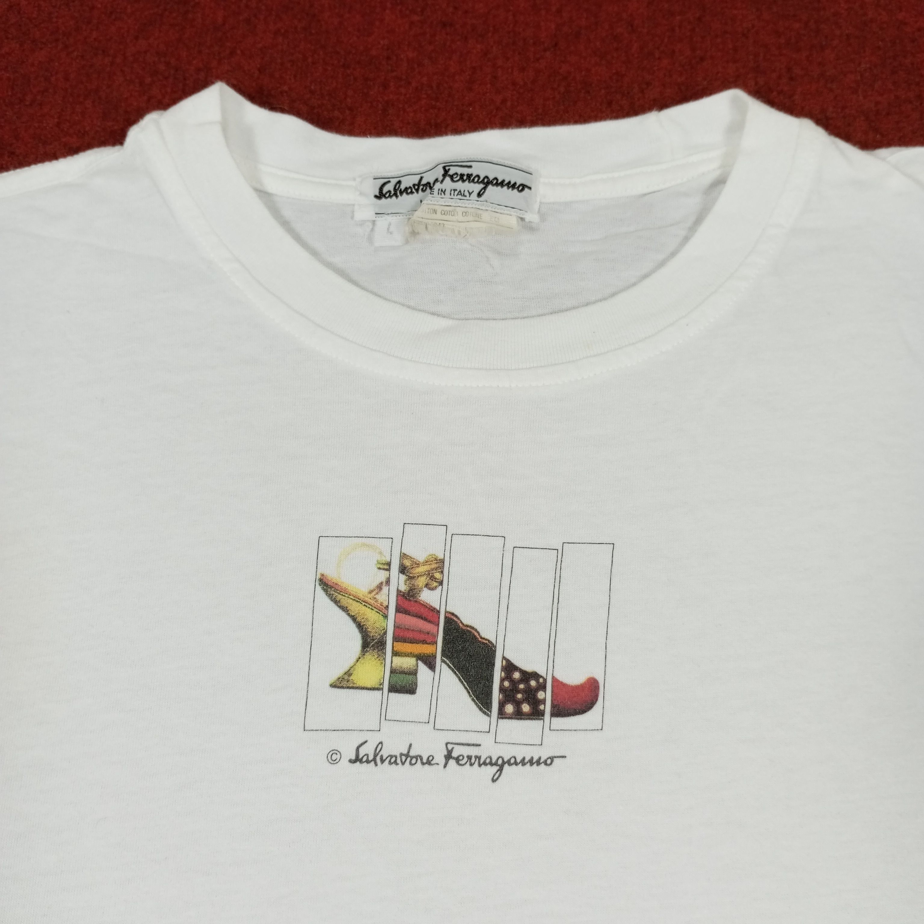 Salvatore Ferragamo × Vintage Salvatore Ferragamo Italian Designer Tshirt Nice Design Size US L / EU 52-54 / 3 - 2 Thumbnail