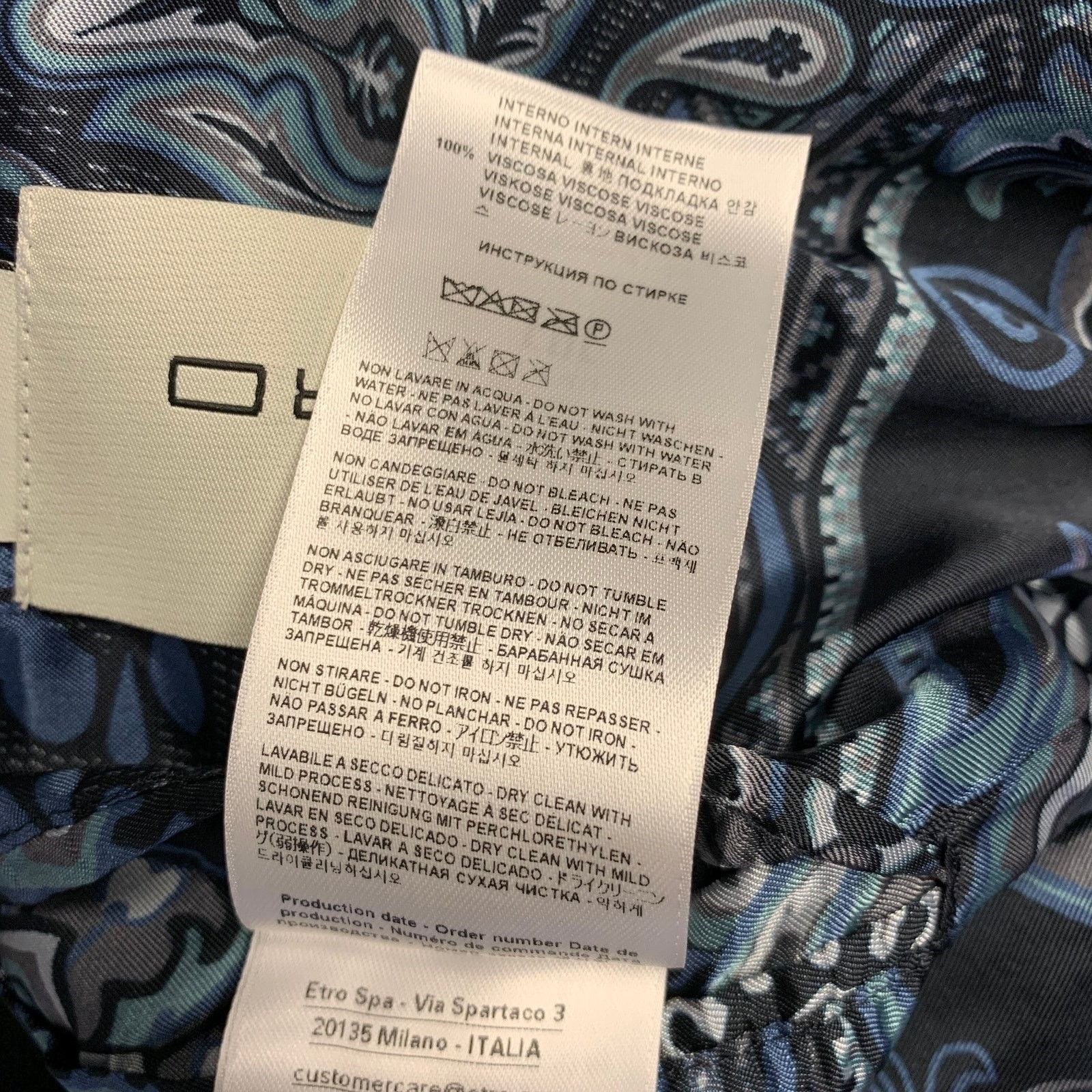 Etro Size S Navy Abstract floral Wool Double Breasted Peacoat Size US S / EU 44-46 / 1 - 7 Thumbnail