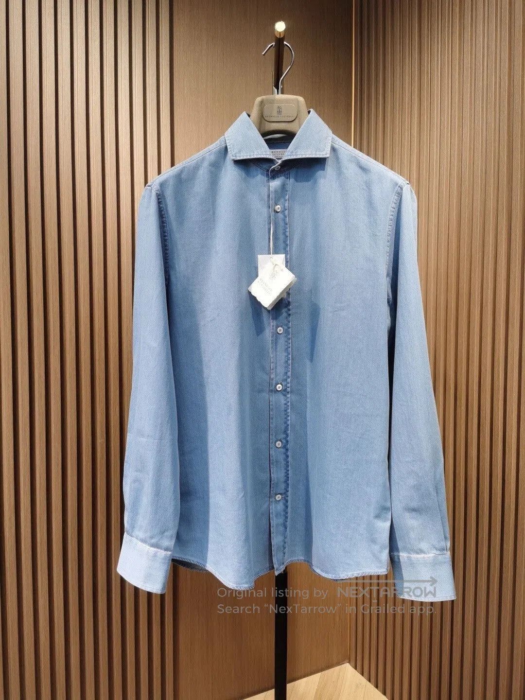 Brunello Cucinelli Brunello Cucinelli Denim Shirt for Fall/Winter. Size US M / EU 48-50 / 2 - 1 Thumbnail