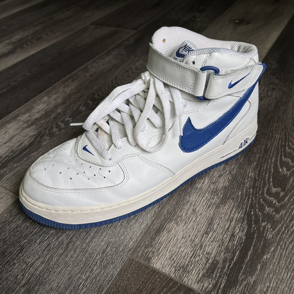Nike Vintage 2003 Nike Air Force 1 Mid Royal Blue Sport Shoe 11.5 Size US 11.5 / EU 44-45 - 11 Thumbnail