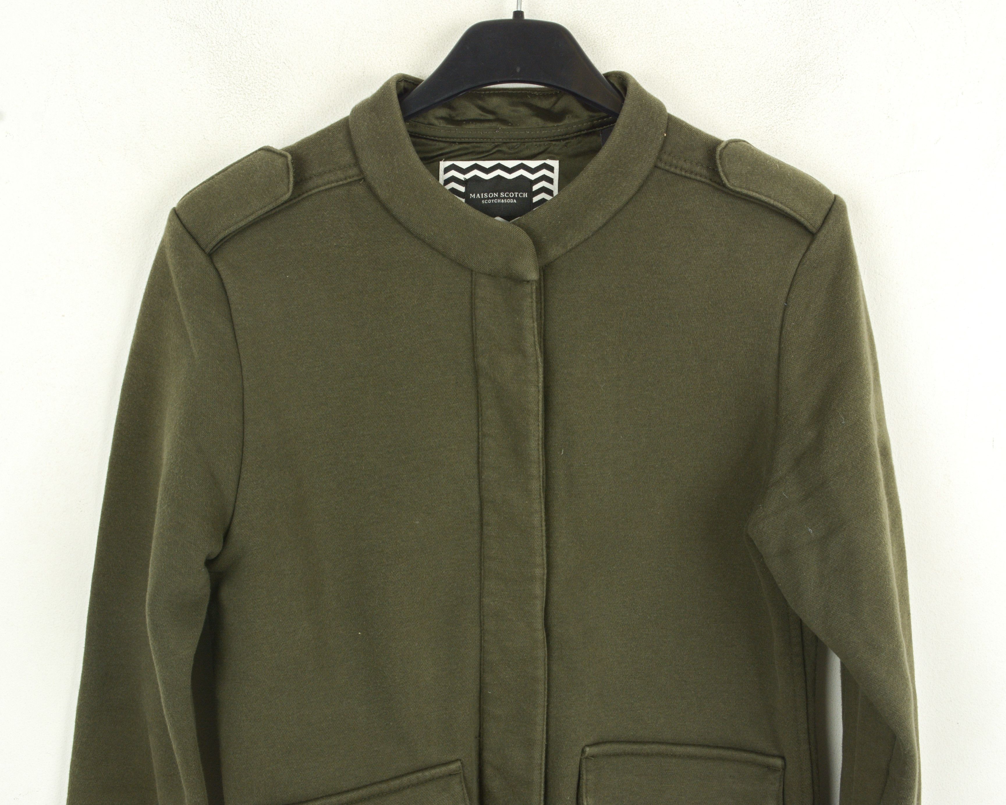 Maison Scotch Women S Jacket Cotton Coat Blazer Military Field Army Short Size S / US 4 / IT 40 - 2 Thumbnail