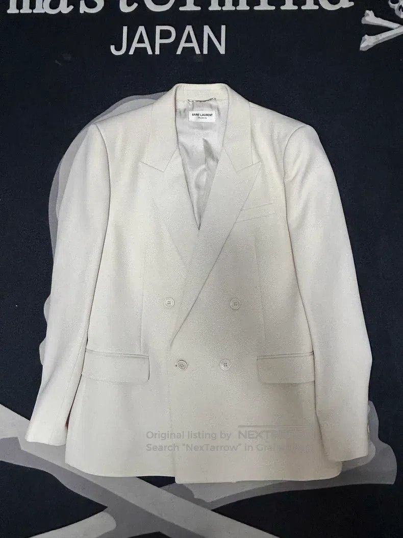 Saint Laurent Paris Saint Laurent Paris Double Breasted Suit Ivory White Size US L / EU 52-54 / 3 - 1 Thumbnail