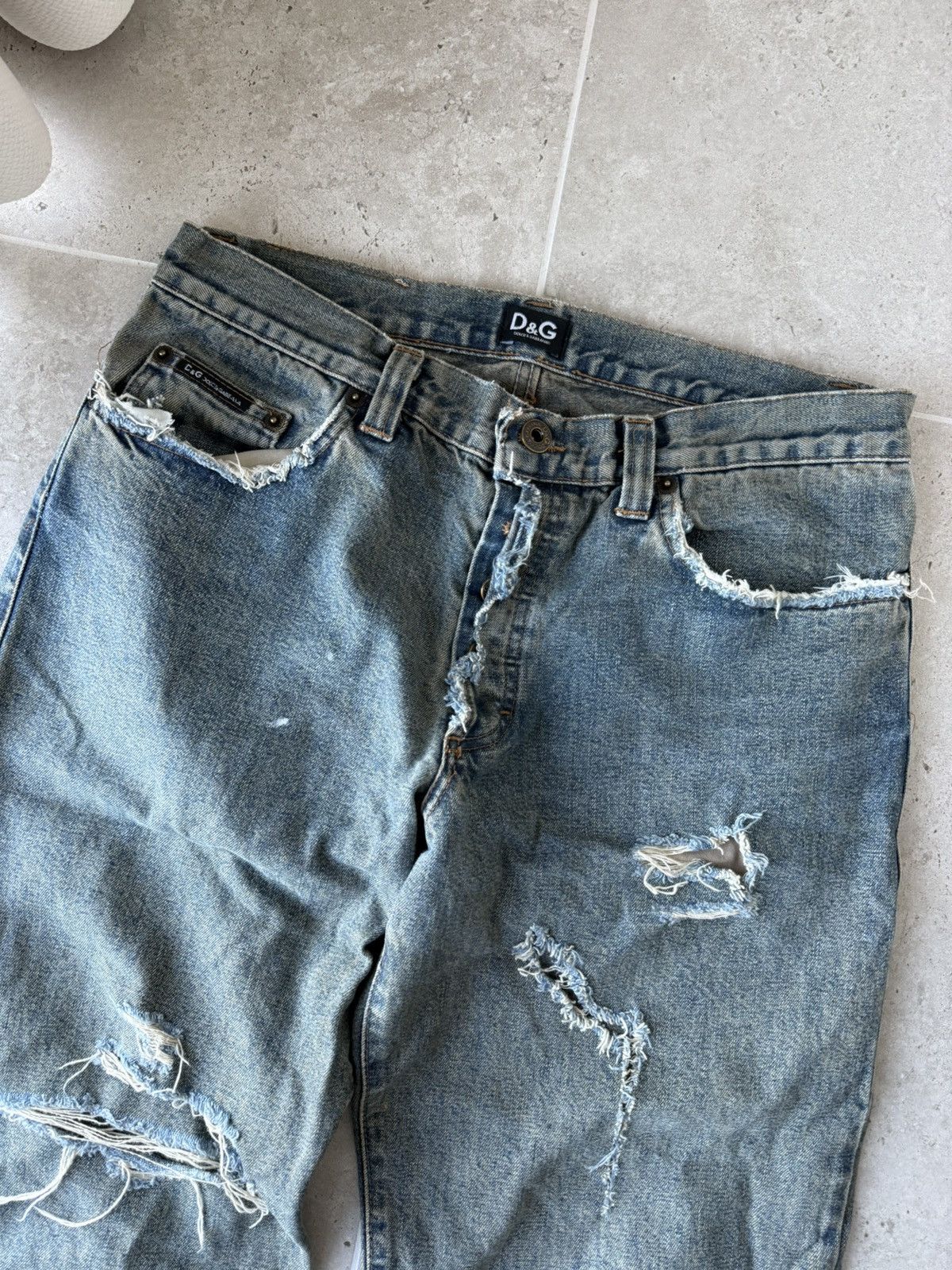 Dolce & Gabbana Dolce Gabbana Washed Distressed Crash Denim Size US 32 / EU 48 - 3 Thumbnail