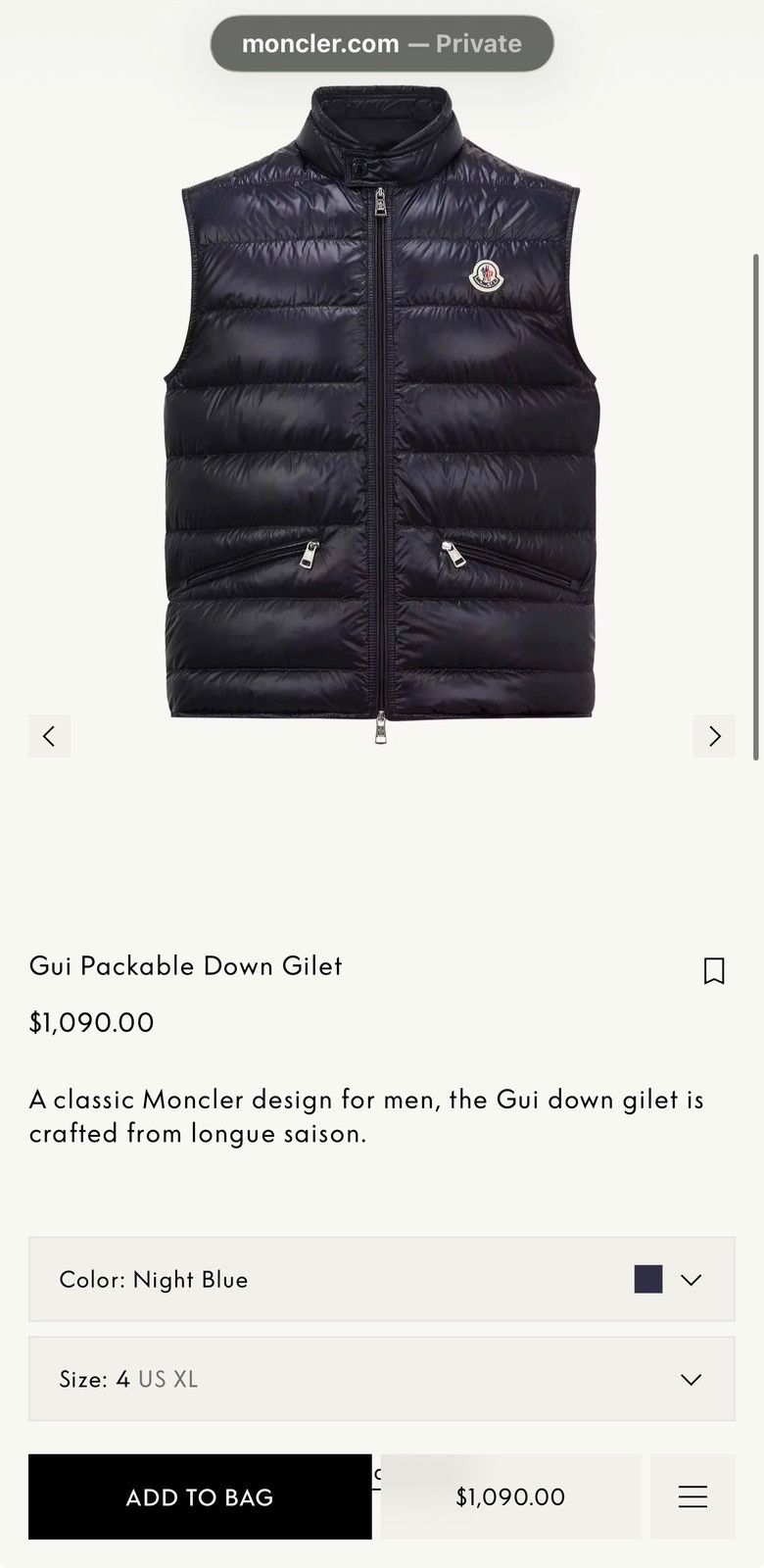 Moncler Moncler Gui Packable Down Gilet Size US L / EU 52-54 / 3 - 12 Thumbnail