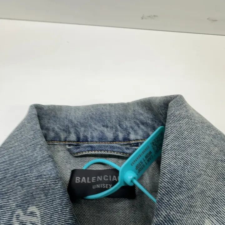 Balenciaga Balenciaga Logo Print Denim Jacket for Women 0079-2507 Size XS / US 0-2 / IT 36-38 - 4 Thumbnail