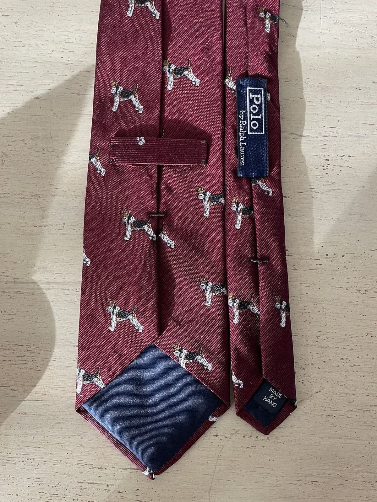 Polo Ralph Lauren × Vintage Rare Wire-Haired Fox Terrier Document No. 2 Print Silk Tie Size ONE SIZE - 3 Thumbnail