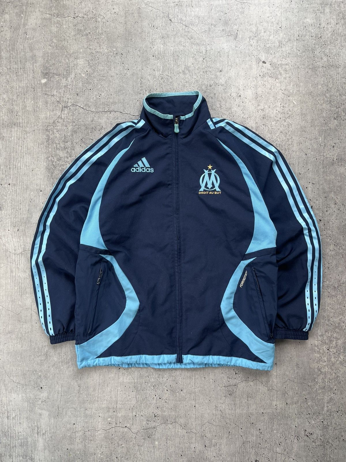 Adidas Vintage 00’s Adidas Marseille Nylon Olympic Jacket Y2K Size US S / EU 44-46 / 1 - 1 Thumbnail