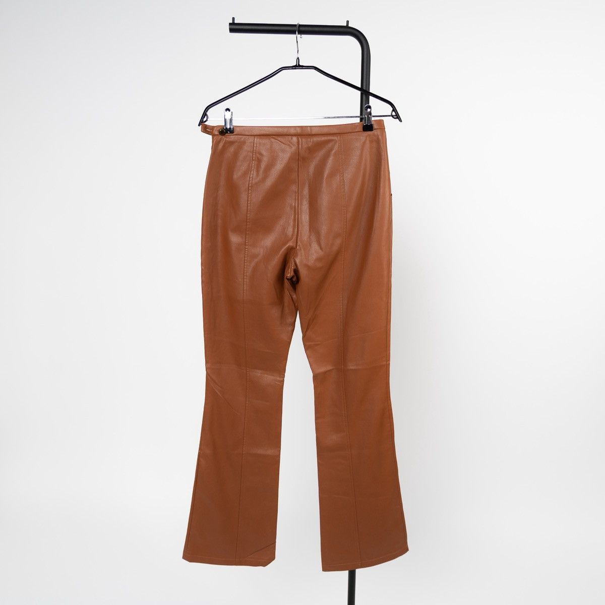 Other L’Atelier Cofre Womens Brown Faux Leather Pants Bootcut Size 27" / US 4 / IT 40 - 3 Thumbnail
