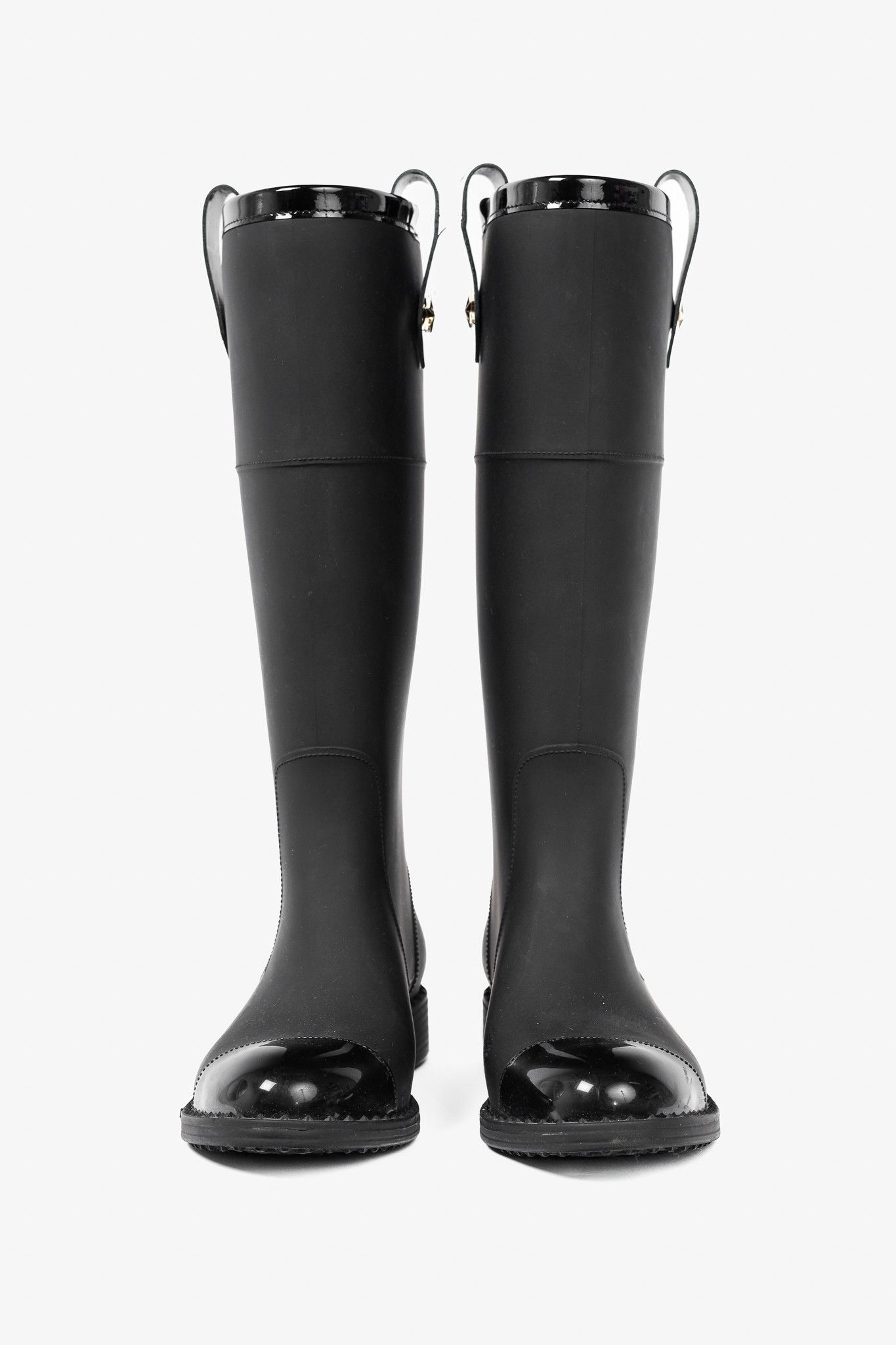 Jimmy Choo Jimmy Choo Edith Black Rubber Cap-Toe Rain Boots Size US 8.5 / IT 38.5 - 2 Thumbnail