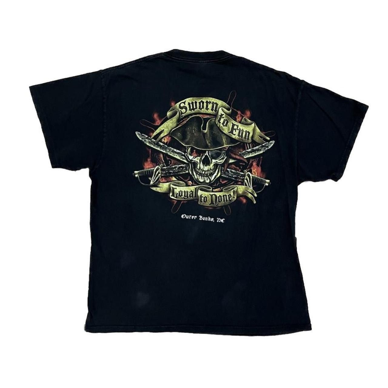 Delta Pirate Flames Skull Graphic Tee/T-Shirt Size US XL / EU 56 / 4 - 1 Thumbnail