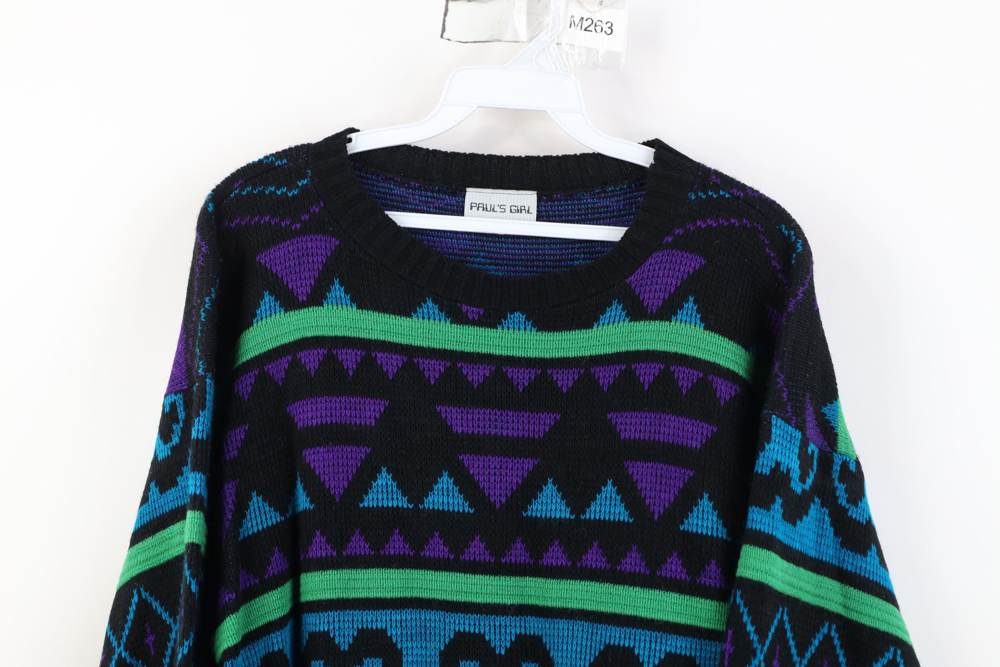 Vintage Vintage 90s Coogi Style Geometric Knit Sweater USA Size L / US 10 / IT 46 - 2 Thumbnail