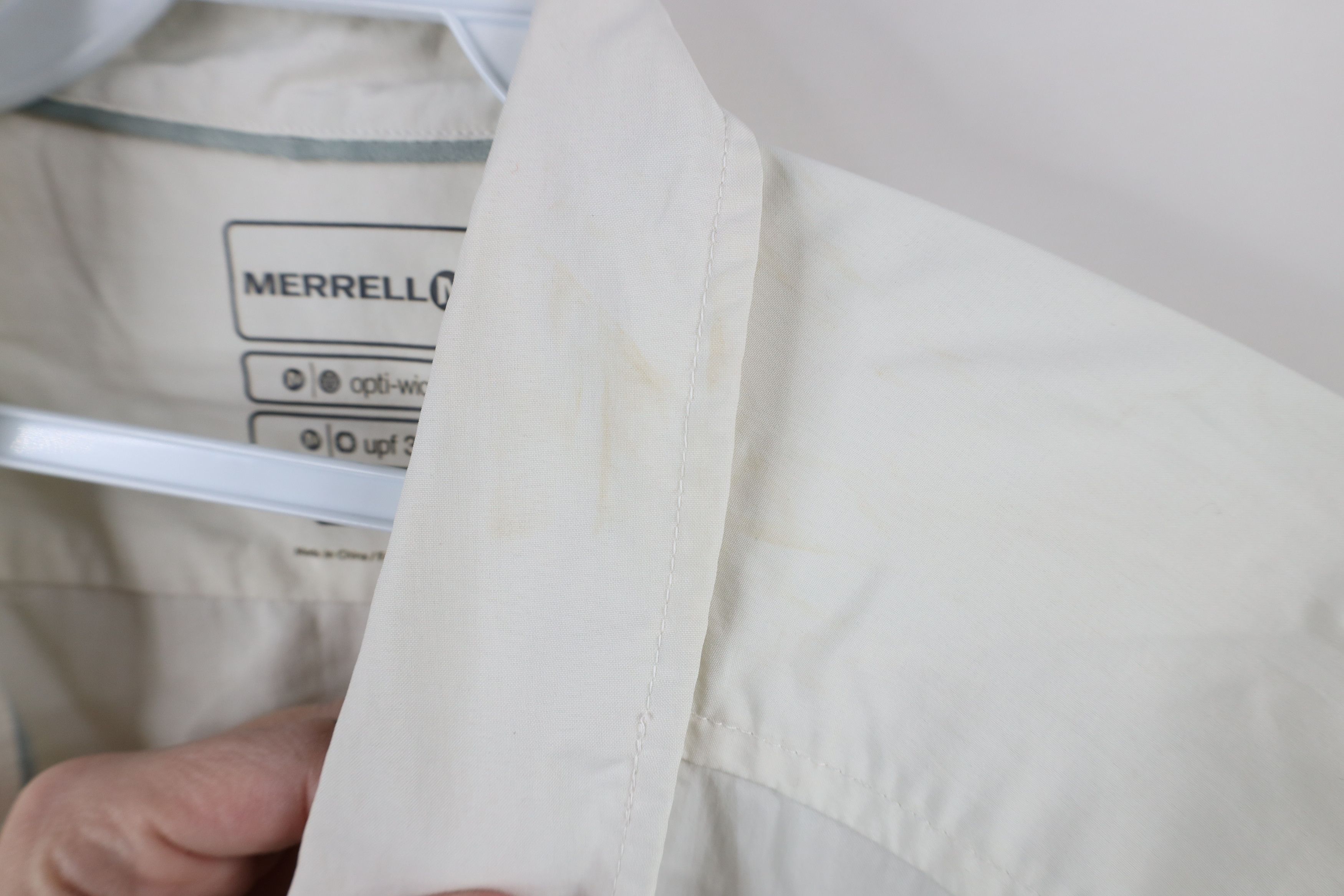 Merrell × Vintage Merrell Optiwick Collared Hiking Trail Button Shirt Lt Gray Size US XL / EU 56 / 4 - 9 Thumbnail