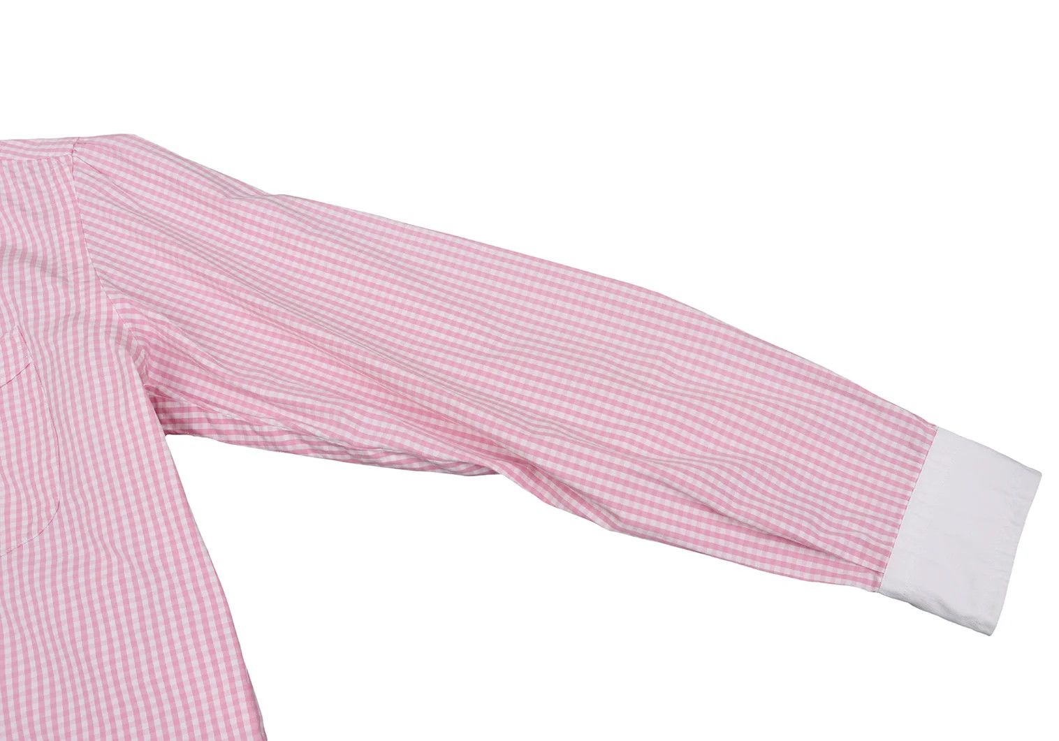 Junya Watanabe Pink and White Check Round Collar Long Sleeve Shirt Size US S / EU 44-46 / 1 - 7 Thumbnail
