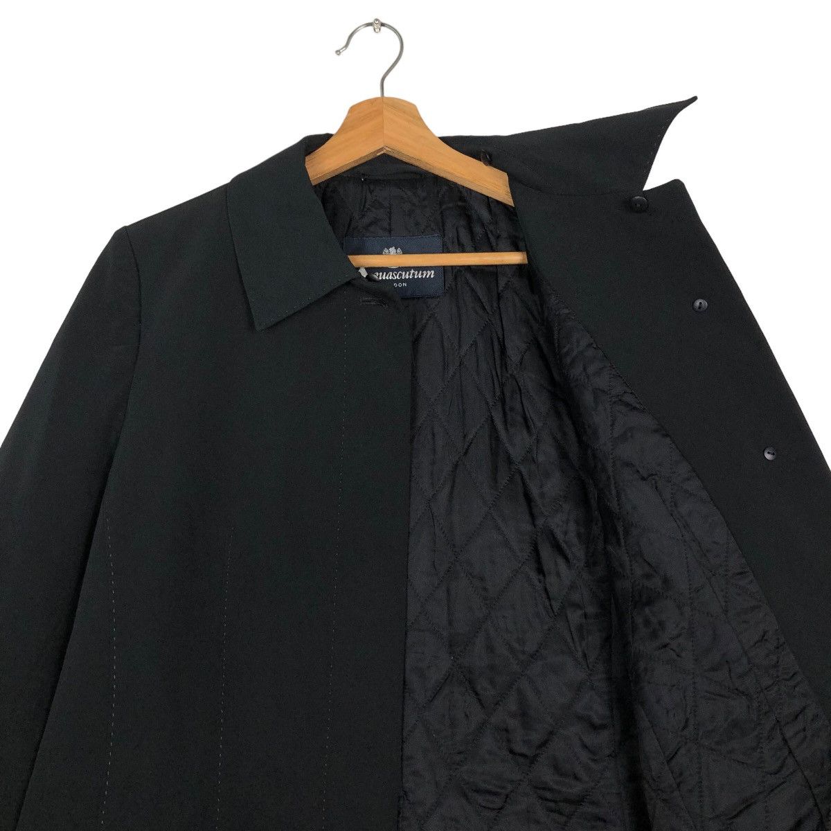Vintage 🔥Rich Black - Fly Jacket Robed Aquascutum London Japan Made Size US M / EU 48-50 / 2 - 12 Thumbnail