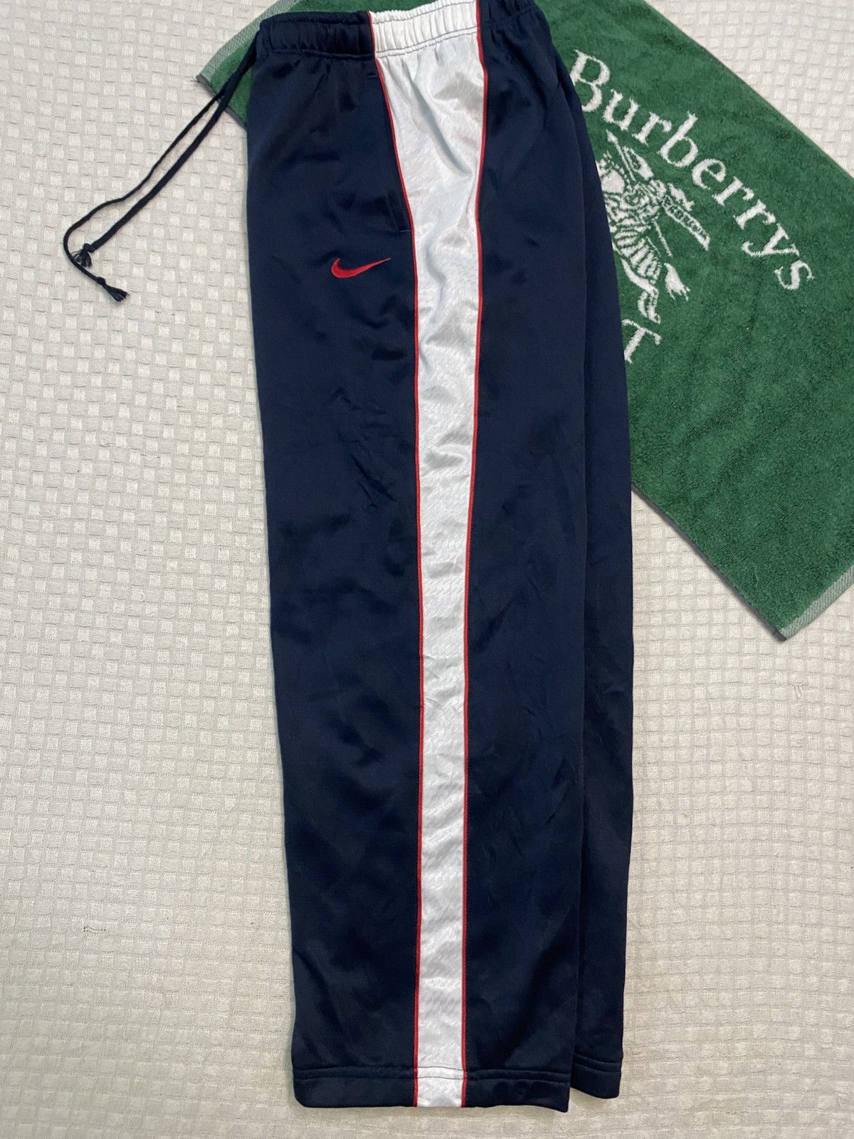 NOCTA × Nike 💥 VINTAGE NIKE 90S BAGGY WIDE LEG SWOOSH TRACK PANTS Y2K Size US 26 / EU 42 - 2 Thumbnail