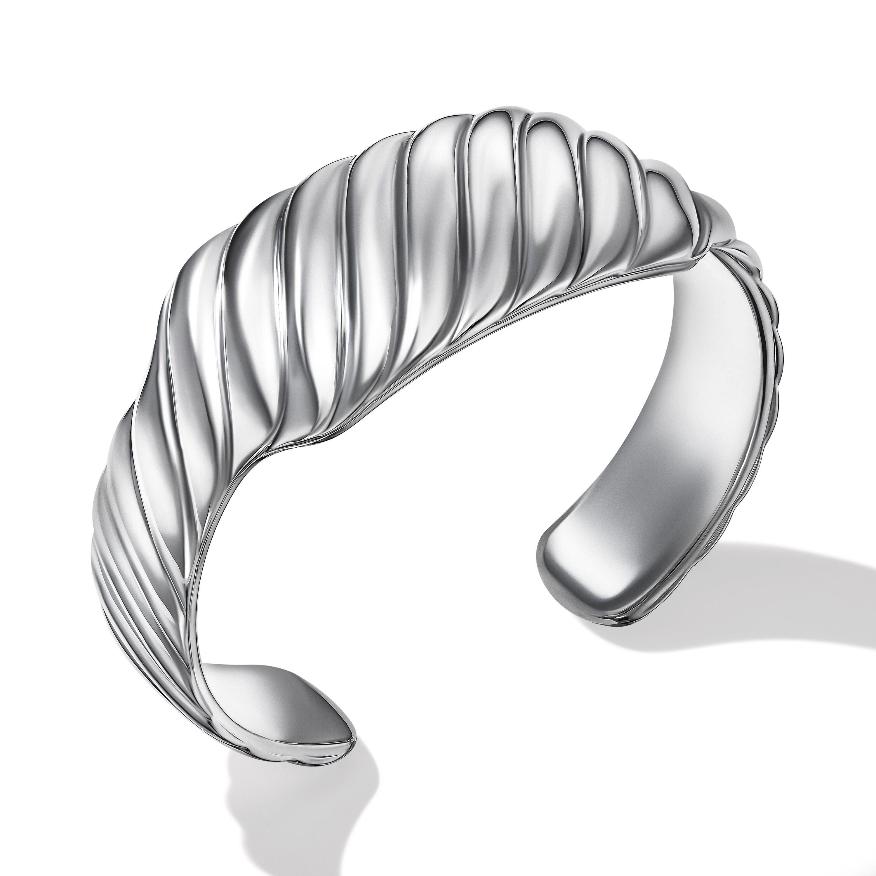 David Yurman o1w1db10325 Cable Contour Cuff Bracelet in Sterling Silve Size ONE SIZE - 2 Thumbnail