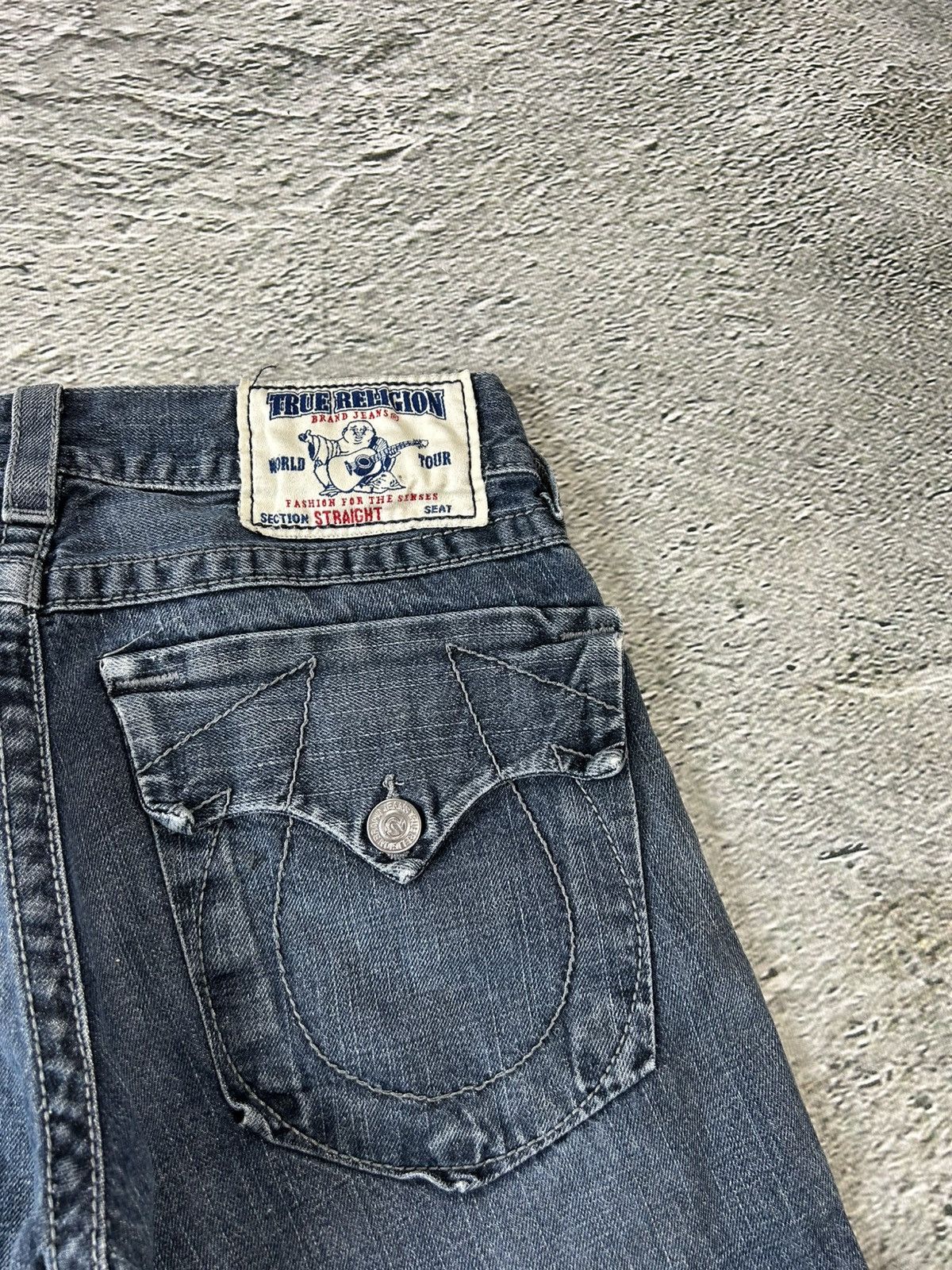 True Religion × Vintage True Religion vintage jeans navy blue thick stitching Y2K Size US 29 - 2 Thumbnail