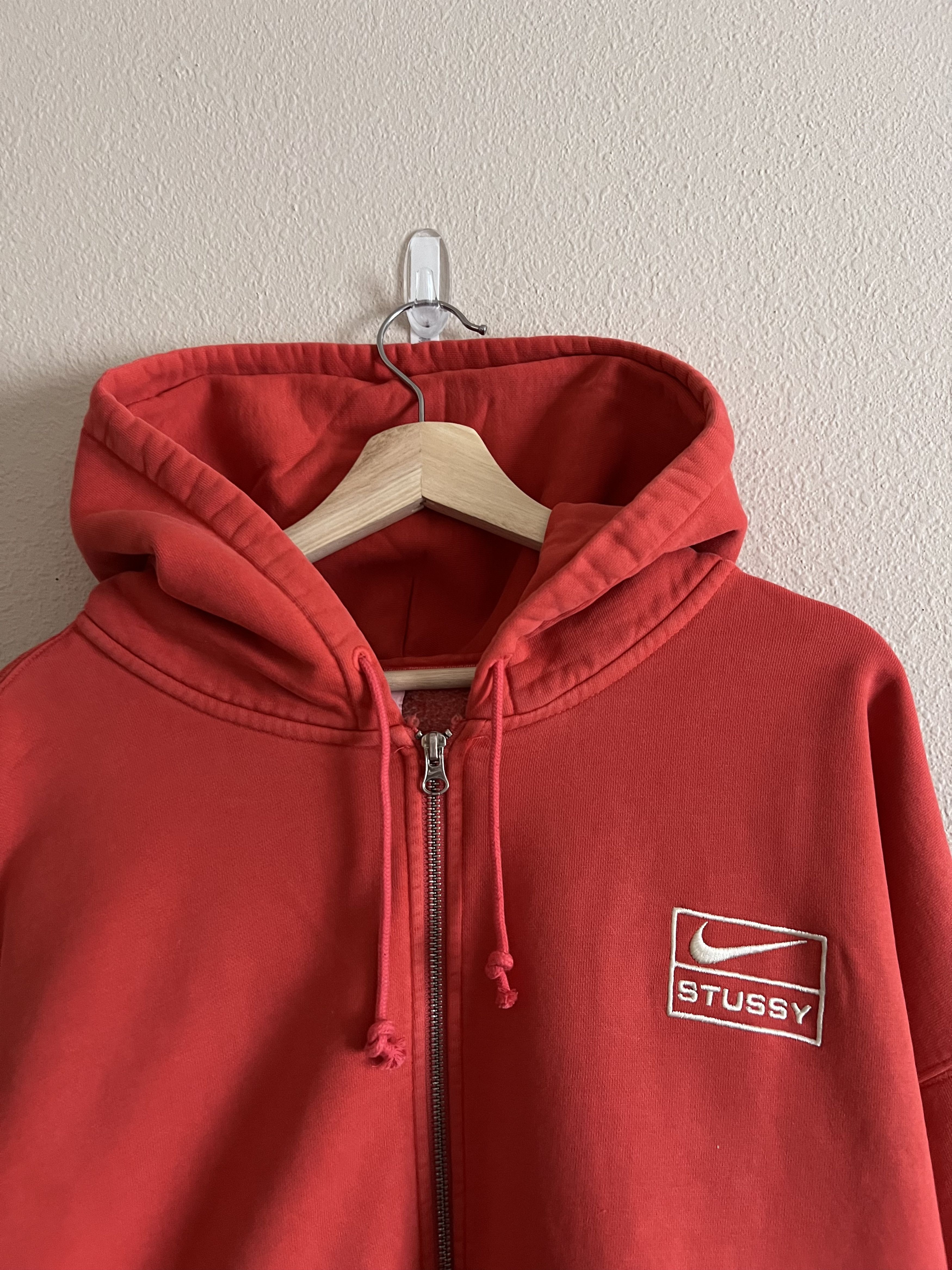 Nike Stussy Nike Fleece Zip Hoodie in Habanero Red | Grailed