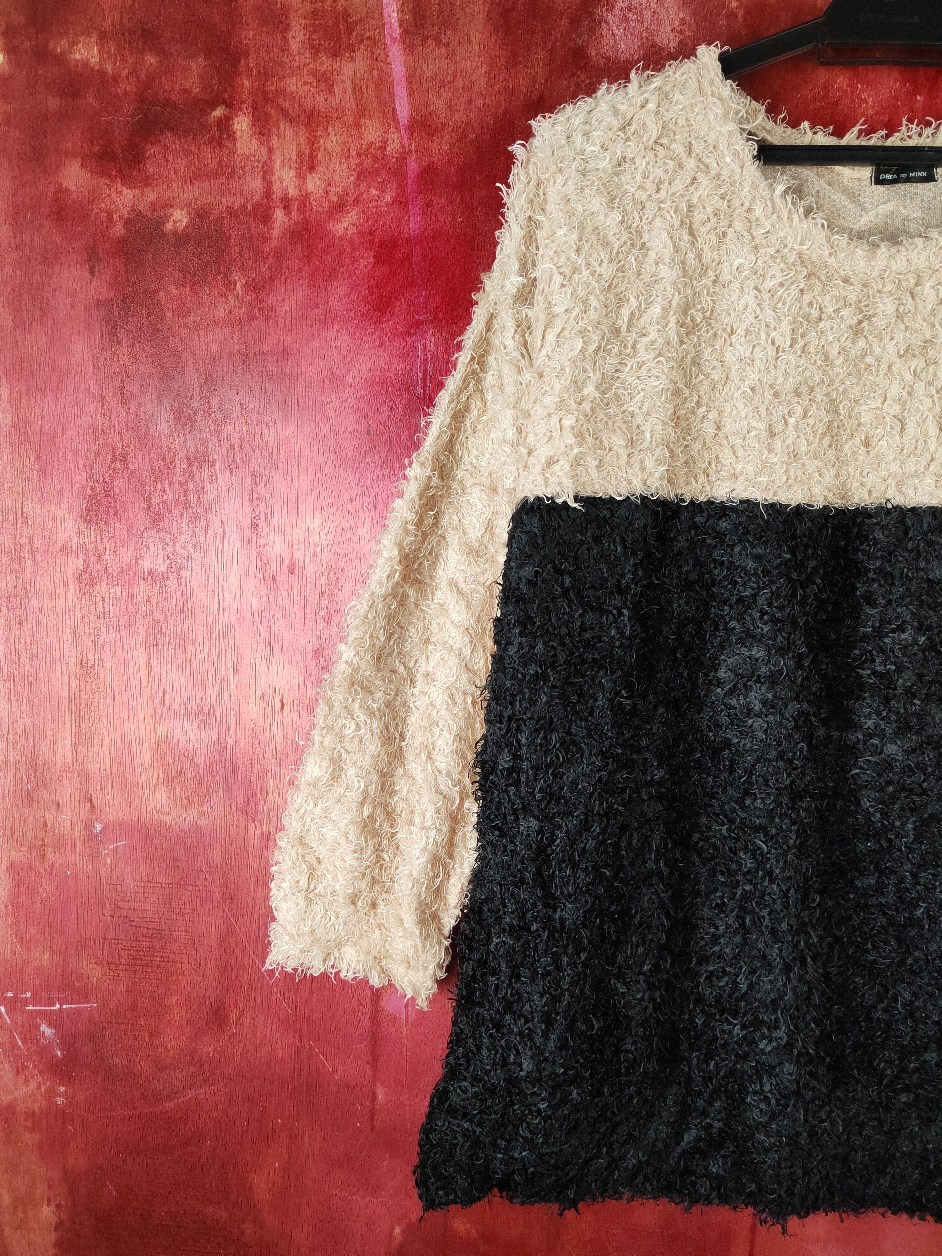 Japanese Brand × Vintage Drea my Minx Black Brown Fur Mohair Knitwear #S2187 Size L / US 10 / IT 46 - 3 Thumbnail