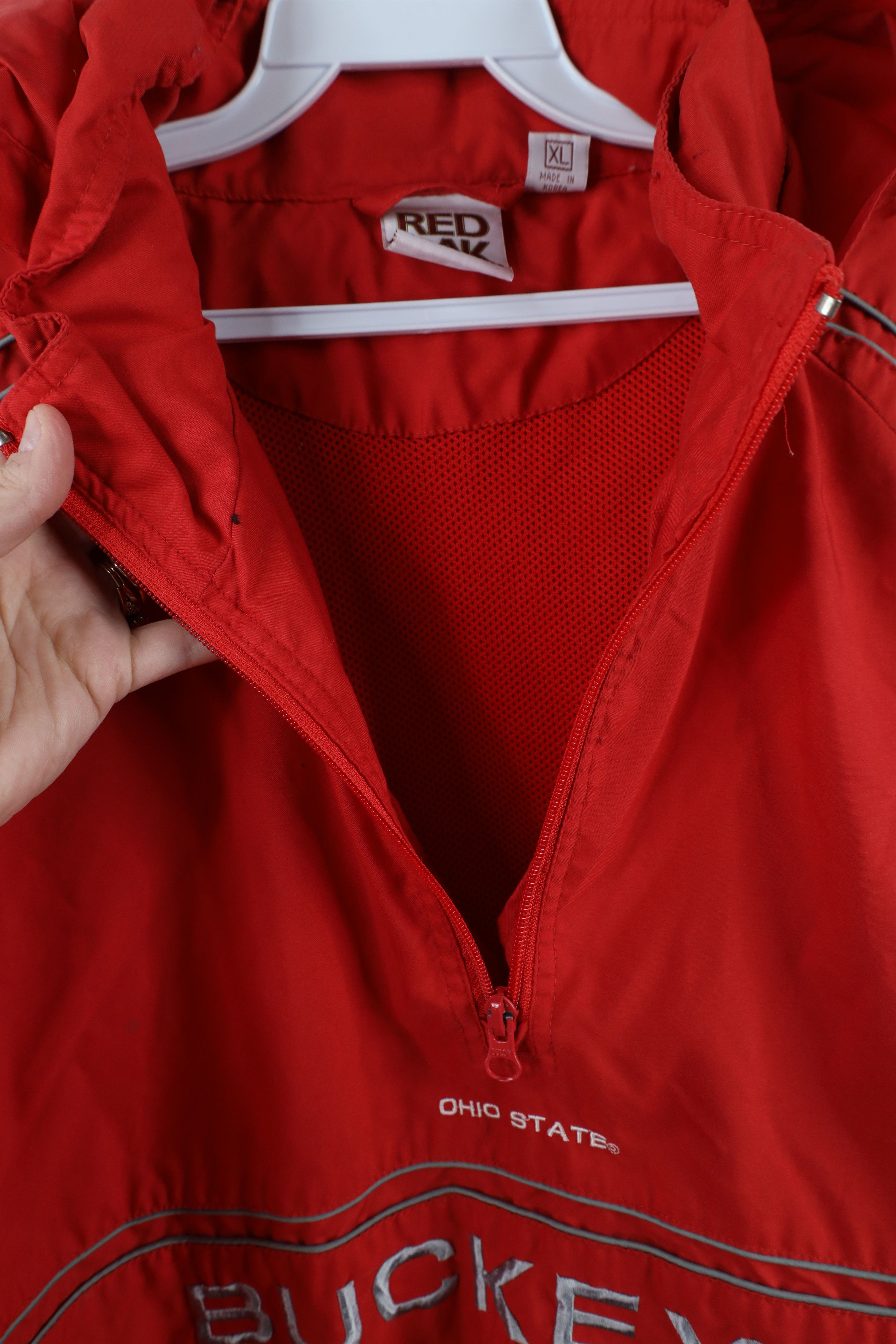 Vintage Vintage 90s Ohio State University Hooded Pullover Jacket Size US XL / EU 56 / 4 - 9 Thumbnail