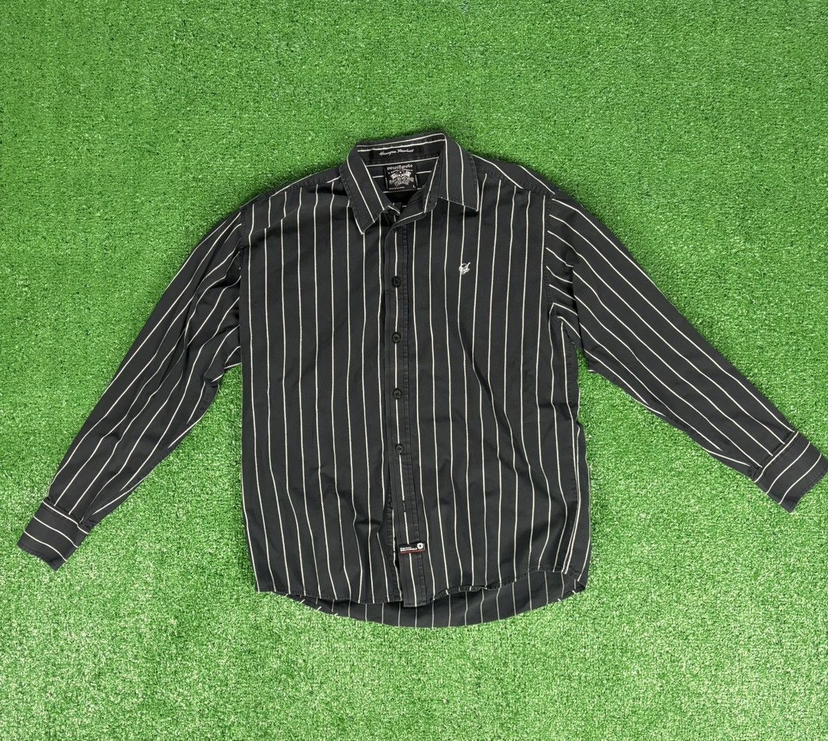 Japanese Brand × Southpole × Vintage Vintage South Pole Black and white striped button-up Size US L / EU 52-54 / 3 - 1 Thumbnail