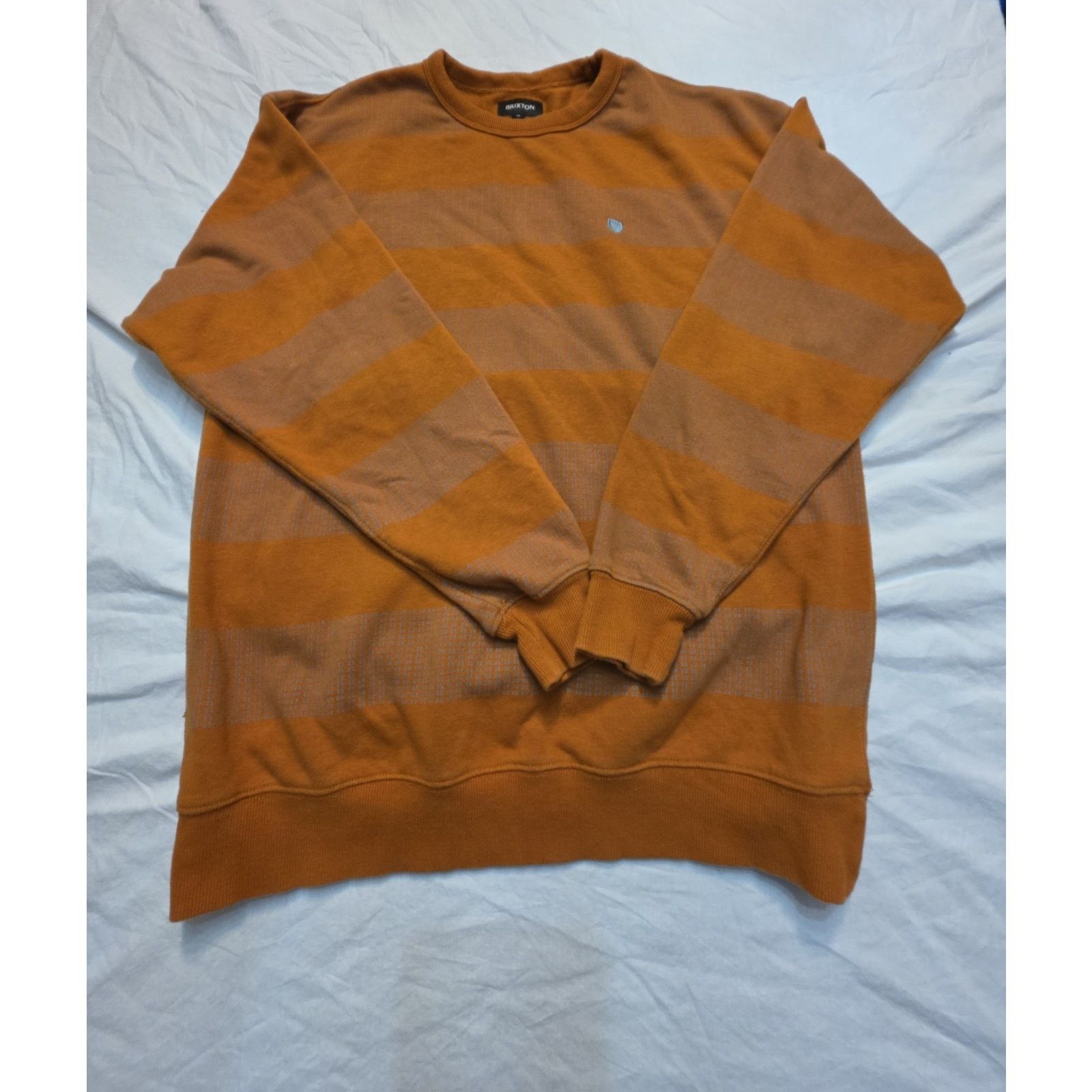 Brixton Brixton Men's Size Small Long Sleeve Orange/tan Shirt Size US S / EU 44-46 / 1 - 1 Thumbnail