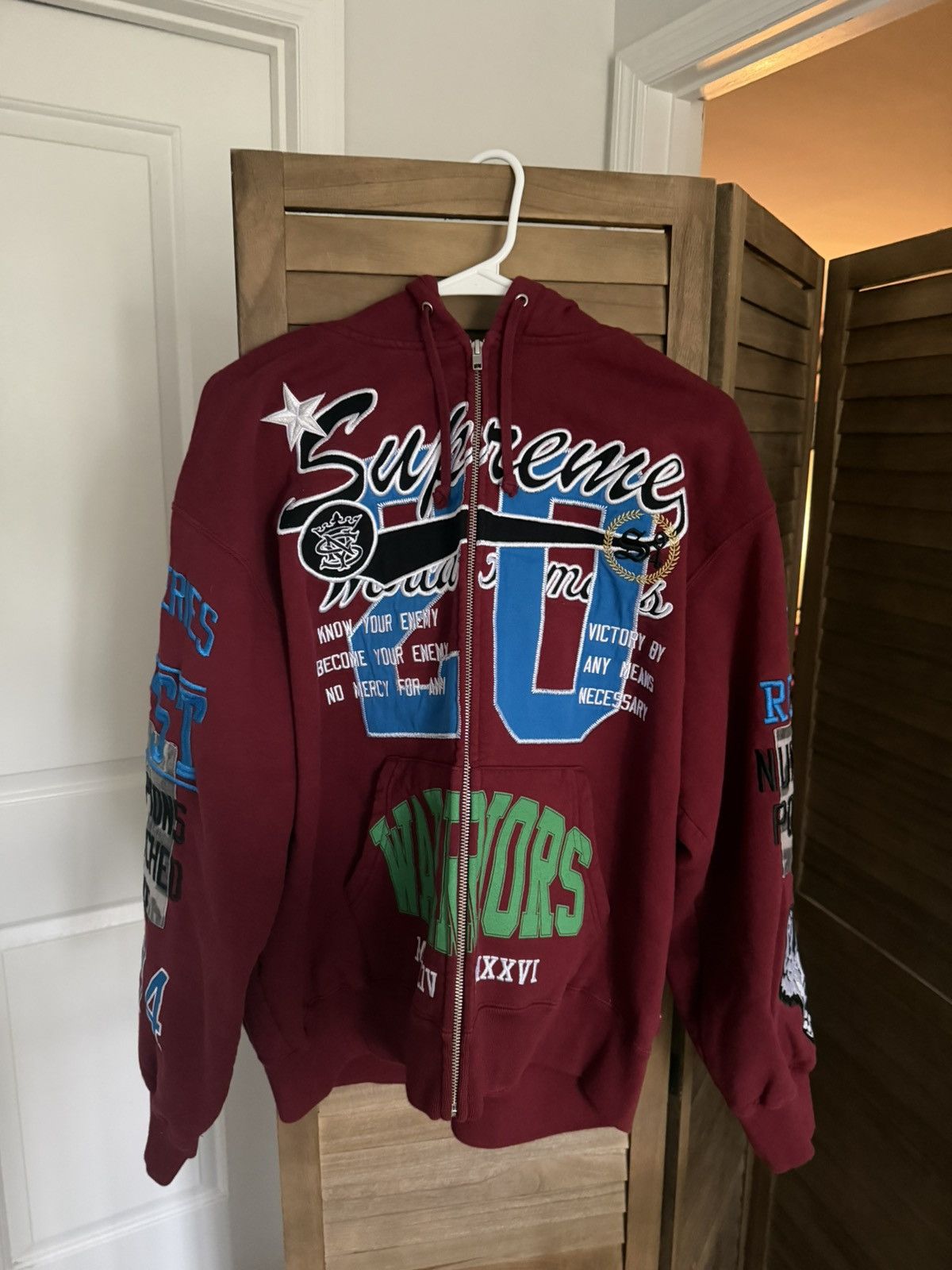 Supreme Warriors Appliqué Zip Up Hooded Sweatshirt Size US M / EU 48-50 / 2 - 2 Thumbnail