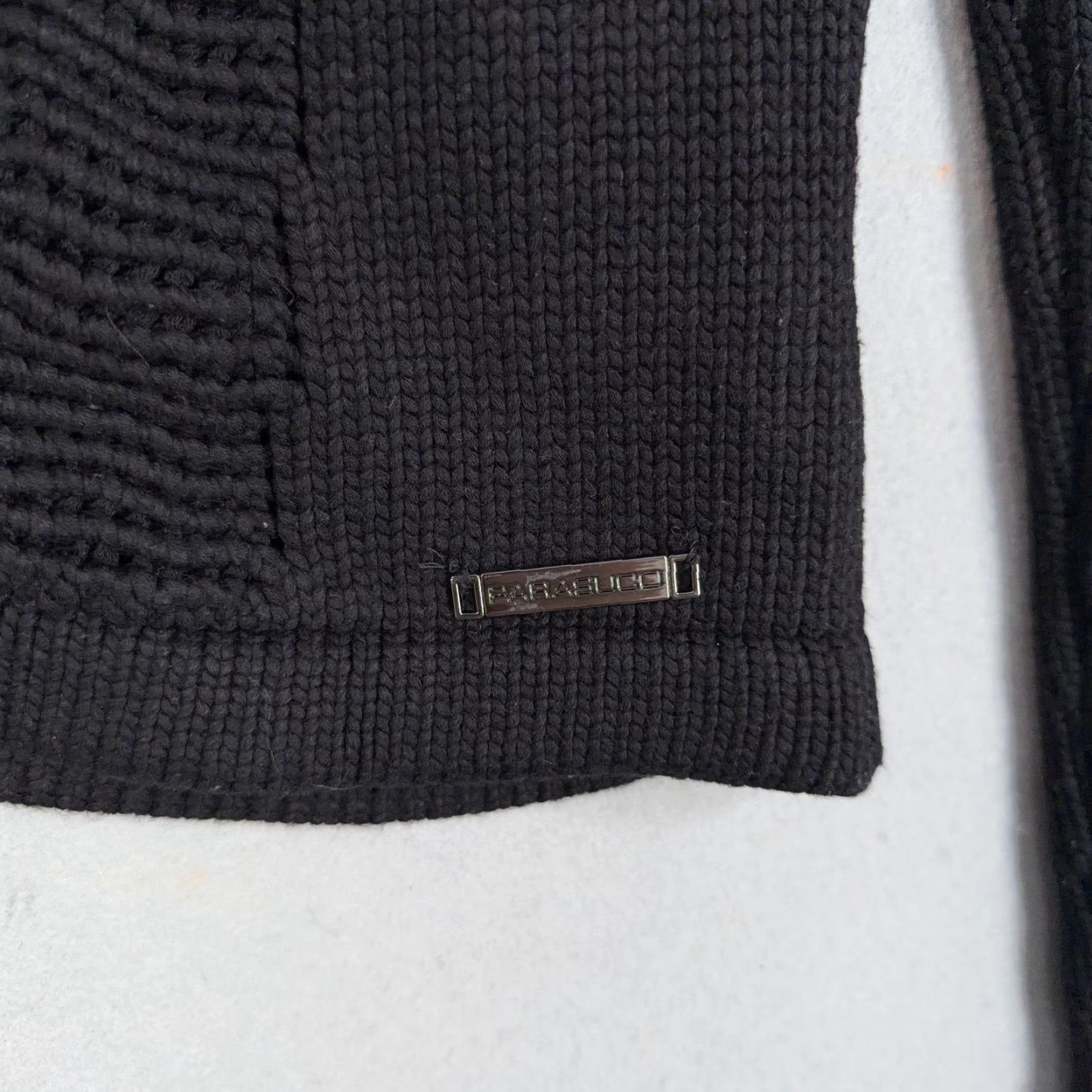 Parasuco Parasuco Sweater Womens Small Black Cardigan Urban Minimal Streetwear Casual Y2K 90s Hip Hop Full Zip Mock Neck Knit Heavyweight Zipper Size S / US 4 / IT 40 - 5 Thumbnail