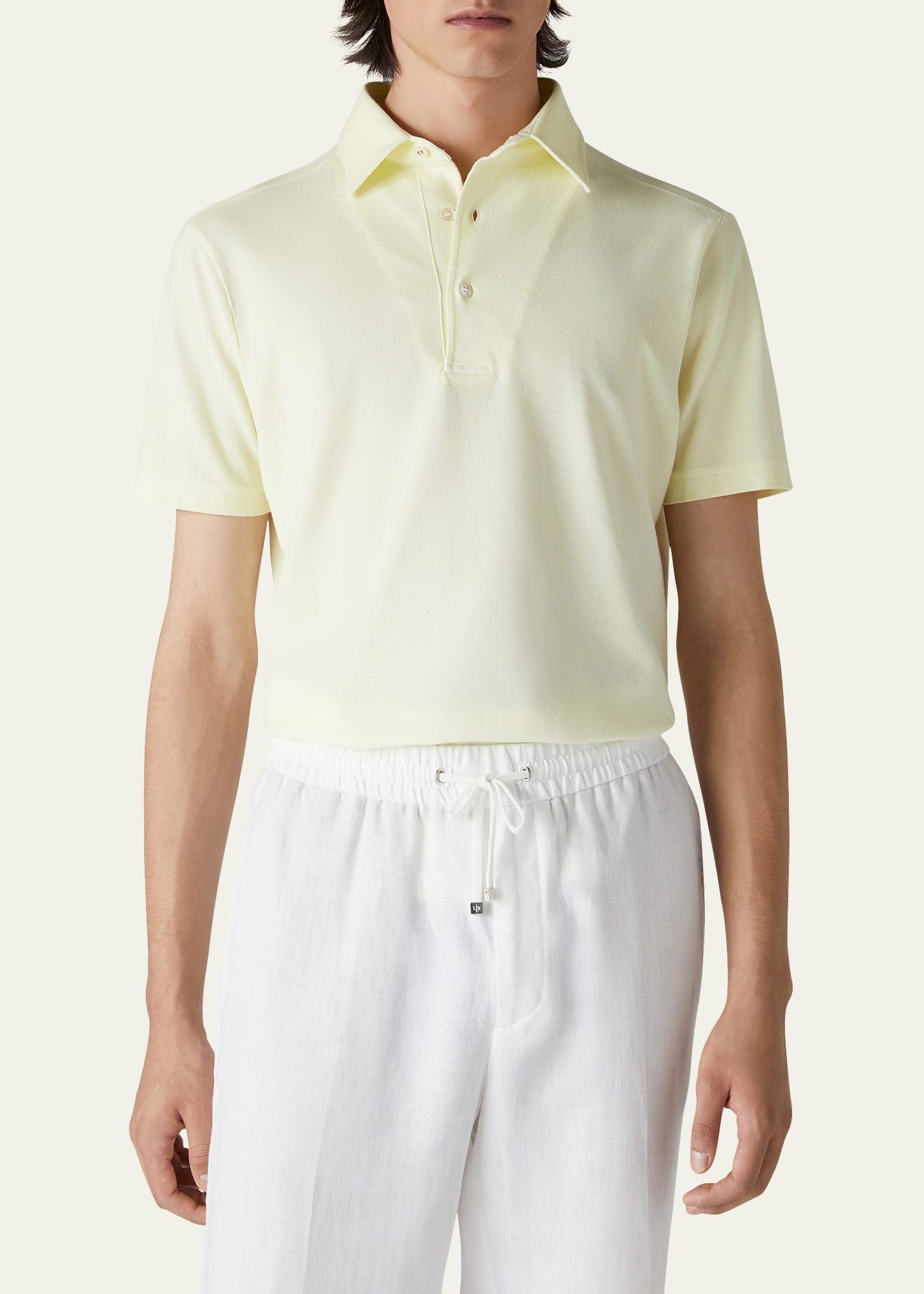 Loro Piana o1w1db10125 FAN5407 Polo Shirt in Ivory Size US M / EU 48-50 / 2 - 4 Thumbnail