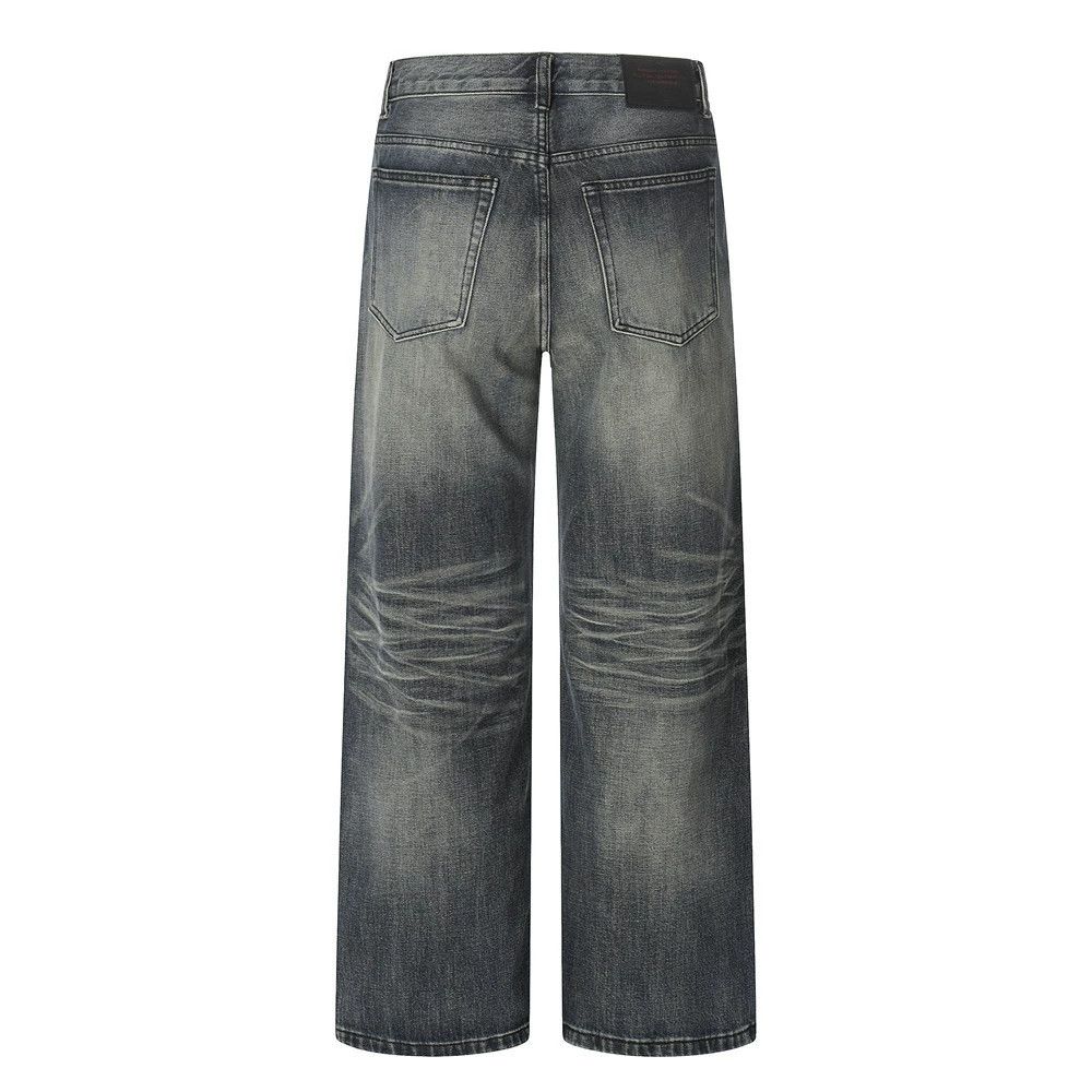 Jean Casual men's punk retro distressed straight jeans Size US 32 / EU 48 - 2 Thumbnail