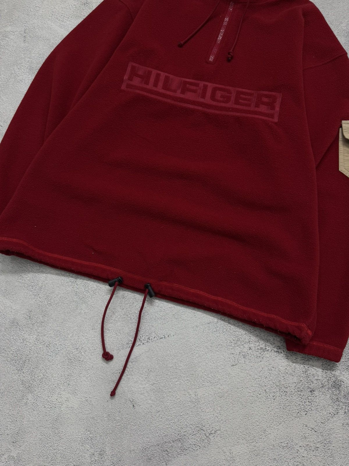 Tommy Hilfiger Vintage Tommy Hilfiger Spell Out Red Fleece 1/4 Zip Pullover Size US M / EU 48-50 / 2 - 6 Thumbnail