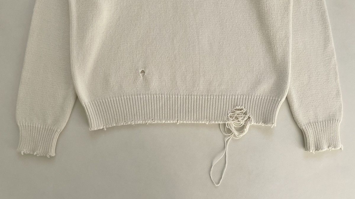 Maison Margiela S/S 19 Cream Destroyed Cotton Sweater Size US M / EU 48-50 / 2 - 8 Thumbnail