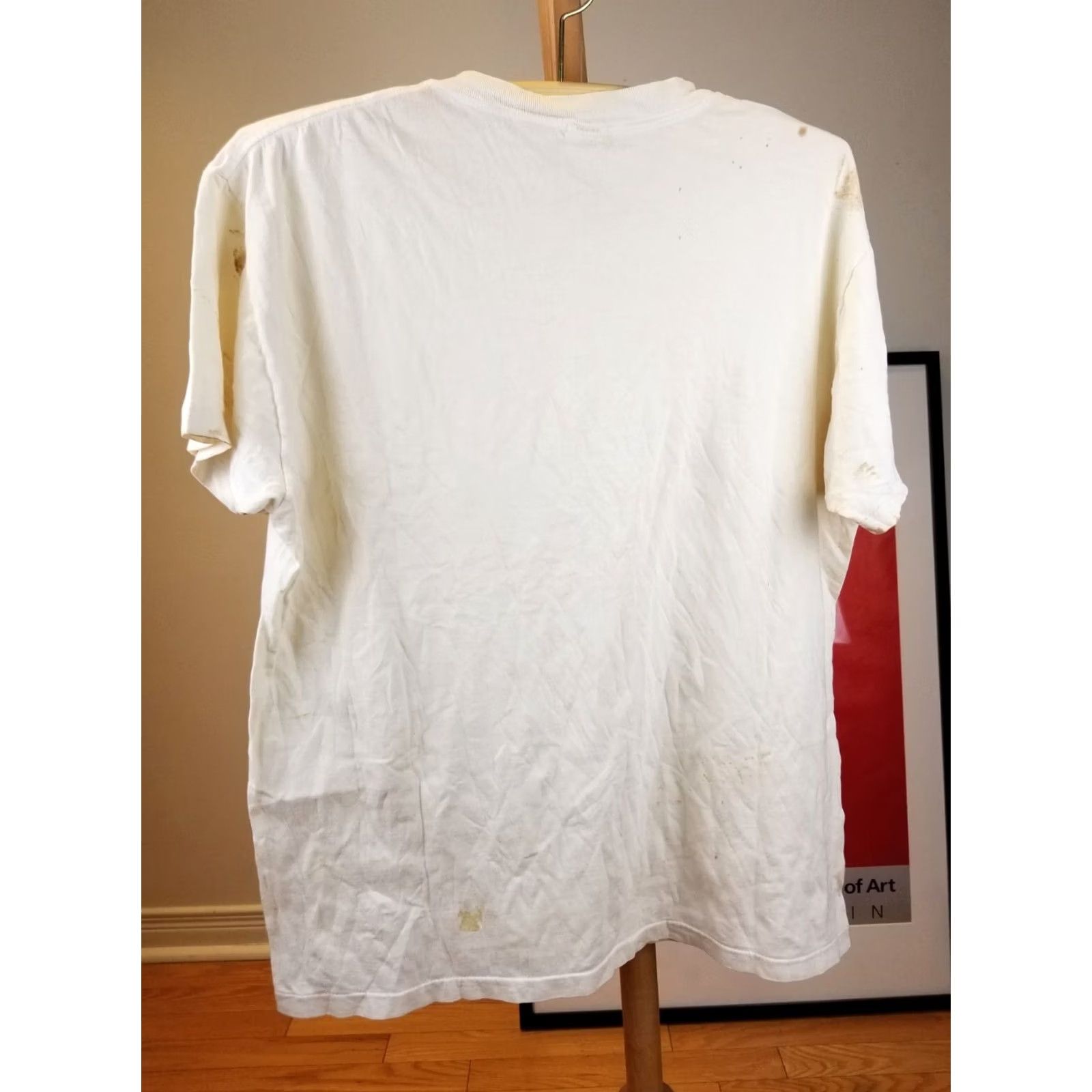 Stafford VINTAGE Stafford Grunge White T-Shirt SZ LARGE T-Shirt Men 90s USA Vintage Grunge White Tee 22 inch Chest 26 inch Back Length Size US L / EU 52-54 / 3 - 6 Thumbnail