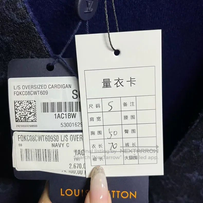 Louis Vuitton Louis Vuitton Navy Solid V-Neck Cardigan Sparkle Print Loo Size US S / EU 44-46 / 1 - 3 Thumbnail